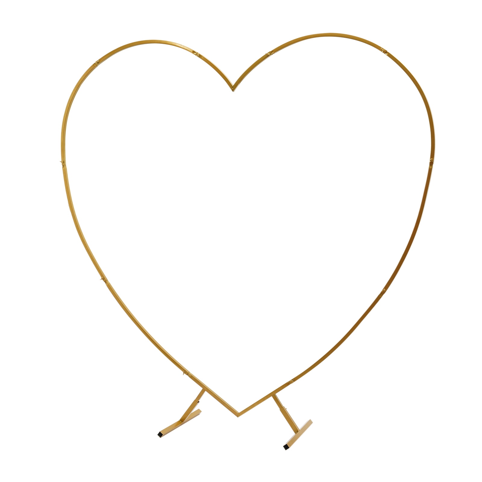Miumaeov Heart-Shaped Wedding Arch Backdrop Stand, Heavy-Duty Metal Balloon Arch Frame for Ceremony and Party Decor (Gold, 6.89 ft) 7d12w
