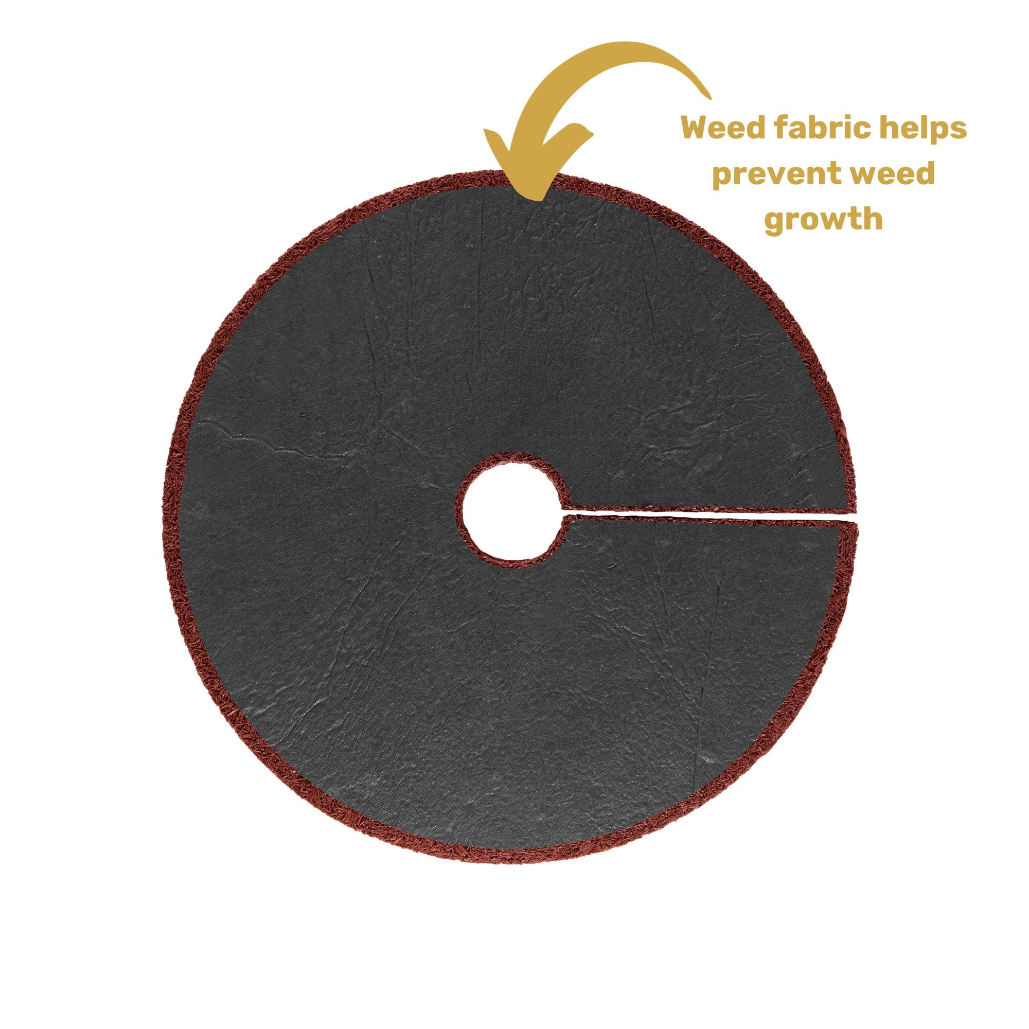 GroundSmart Rubber Mulch Tree Ring, Weed Prevention Landscape Edging (Red, 24 in, 3 Pack) gadsd