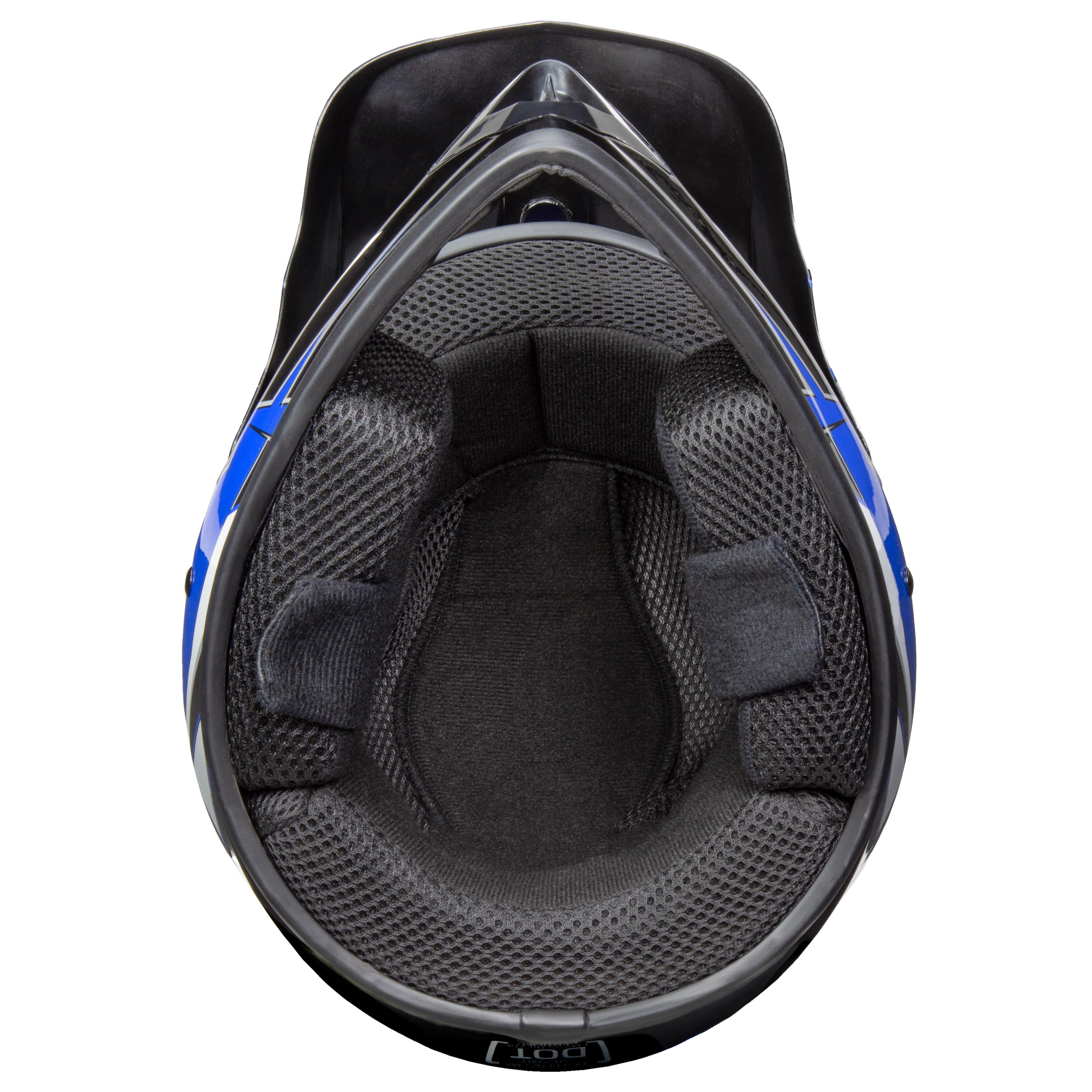 Fuel Helmets Youth Frenzy MX Off-Road ATV Helmet (Blue, Large) 6nekh