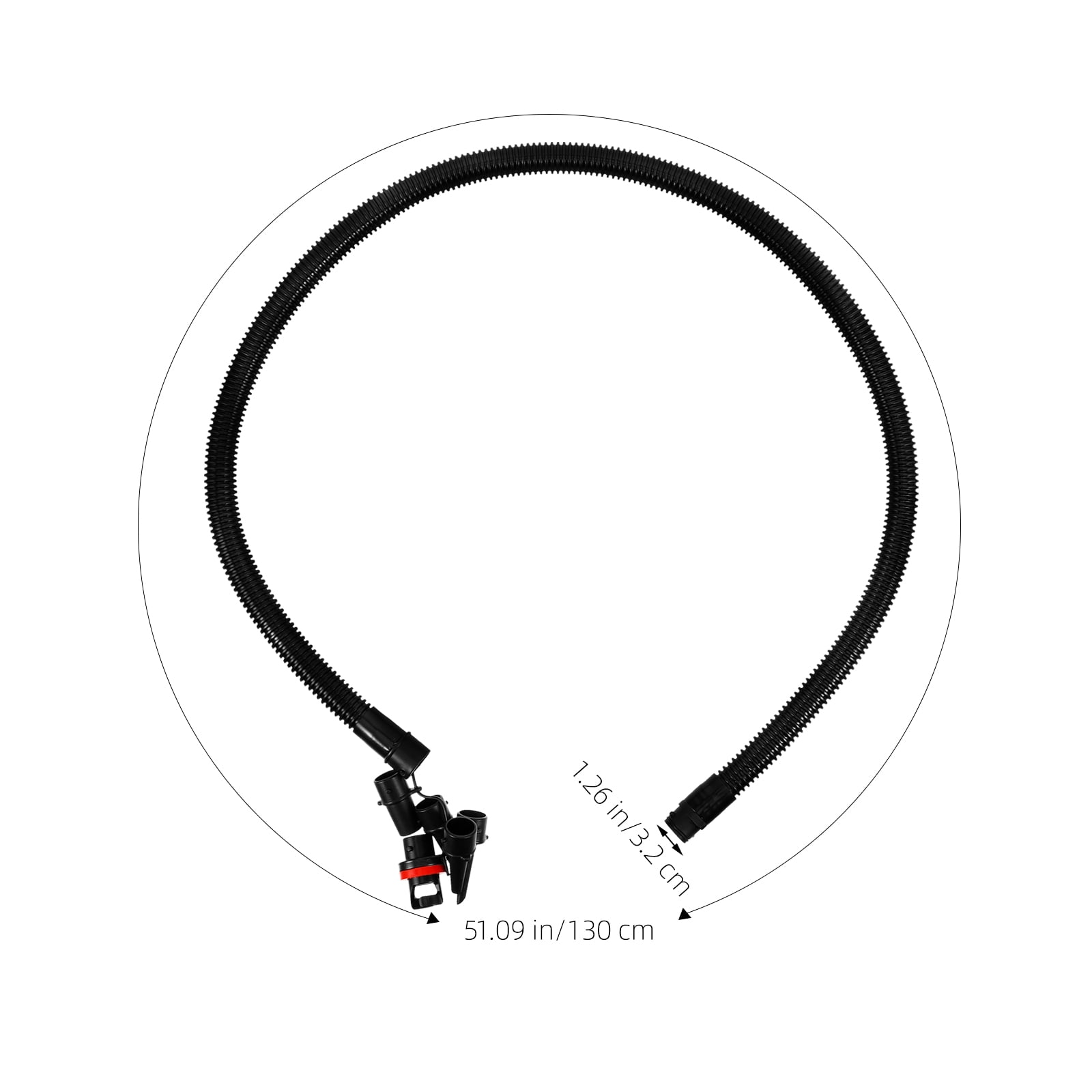 Worgeous Inflatable Pump Extension Hose with Adapter (Black, 51.18 in) g1unl