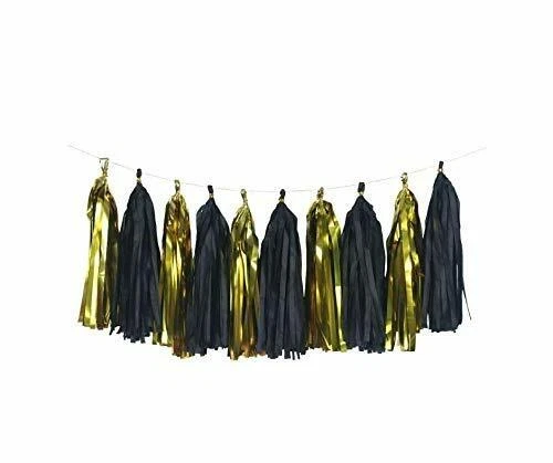 GLEAM 85 Piece Black & Gold Party Decoration Set (Happy Birthday Banner, Party Supplies) rq9gp