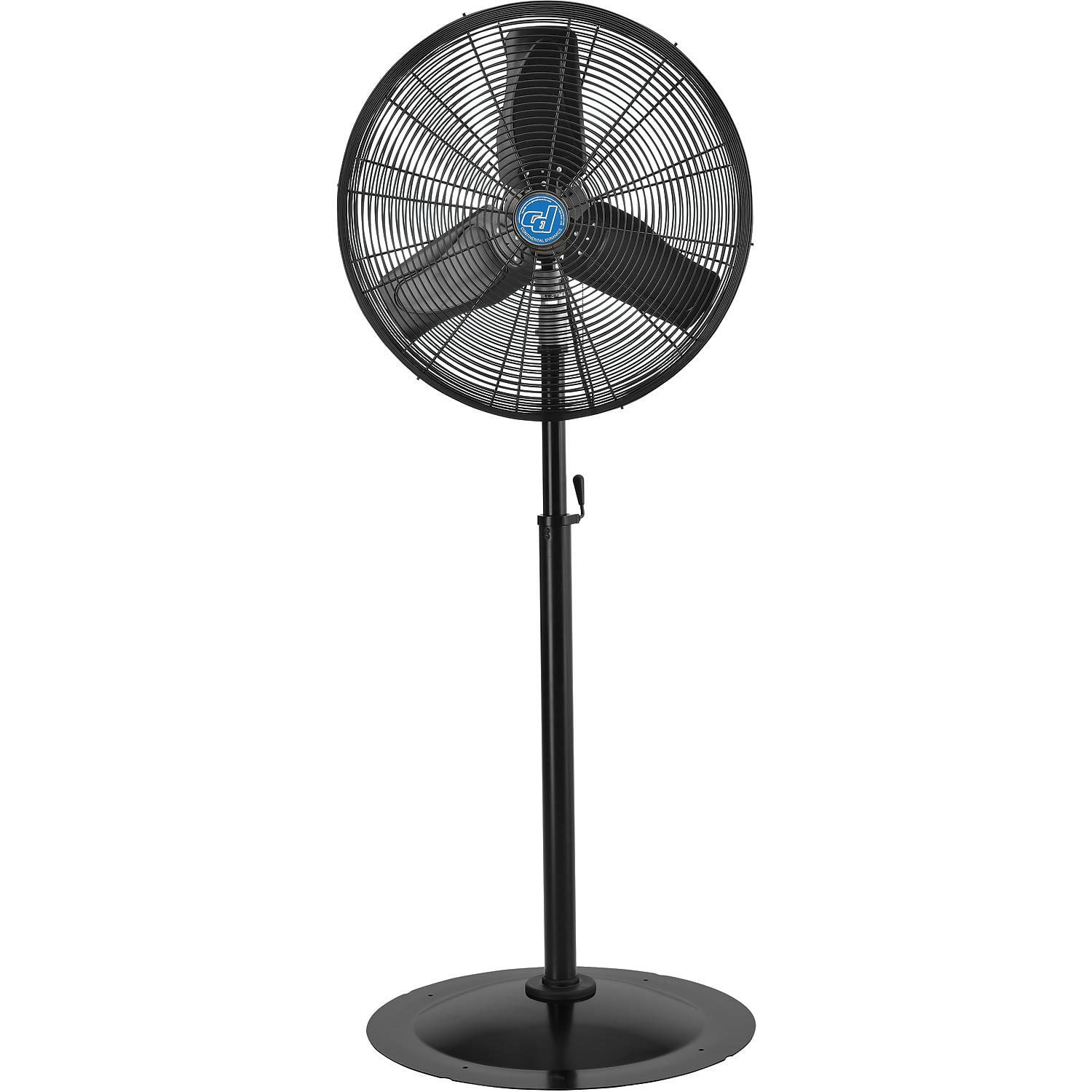 Continental Dynamics 24 in Oscillating Pedestal Fan, Industrial Grade High-Velocity Air Circulator (Black, 24 in) v2uks