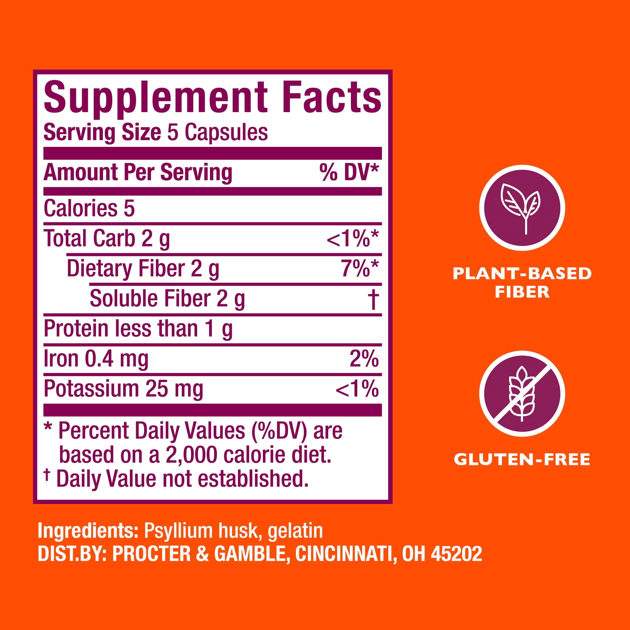 Metamucil Psyllium Husk Daily Fiber Supplement (300 Capsules) ezyrt