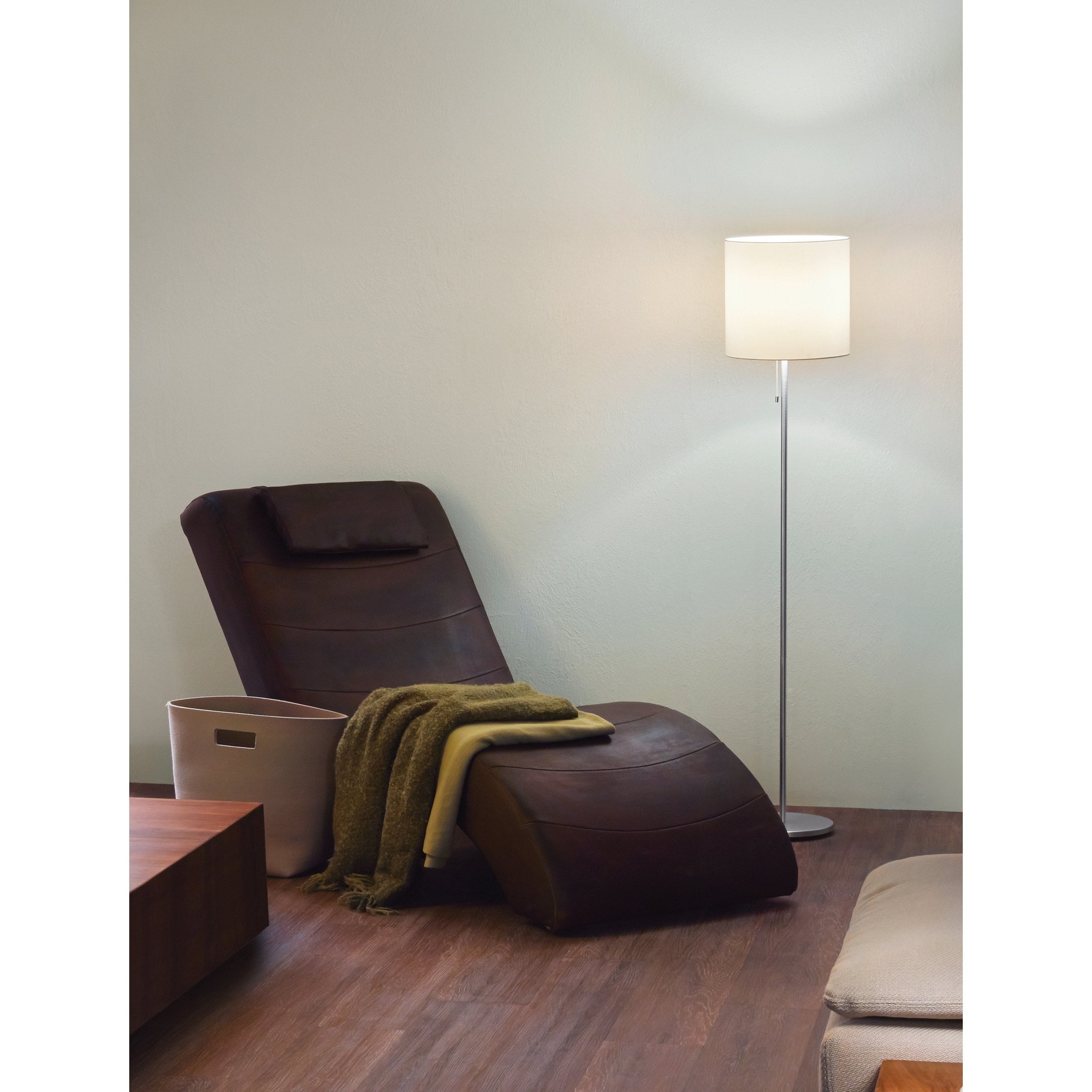 EGLO Sendo One Light Floor Lamp with Linen Shade (Aluminum, 60 in) 9zlar