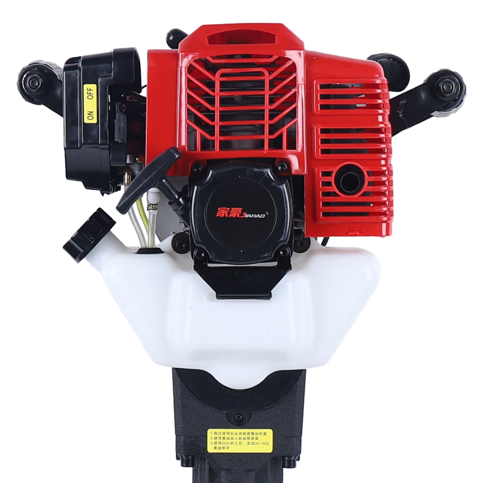 Wuzstar 52cc 2-Stroke Gas Powered Demolition Jack Hammer Concrete Breaker with 2 Chisels (Red, 6500 RPM) ss6ms