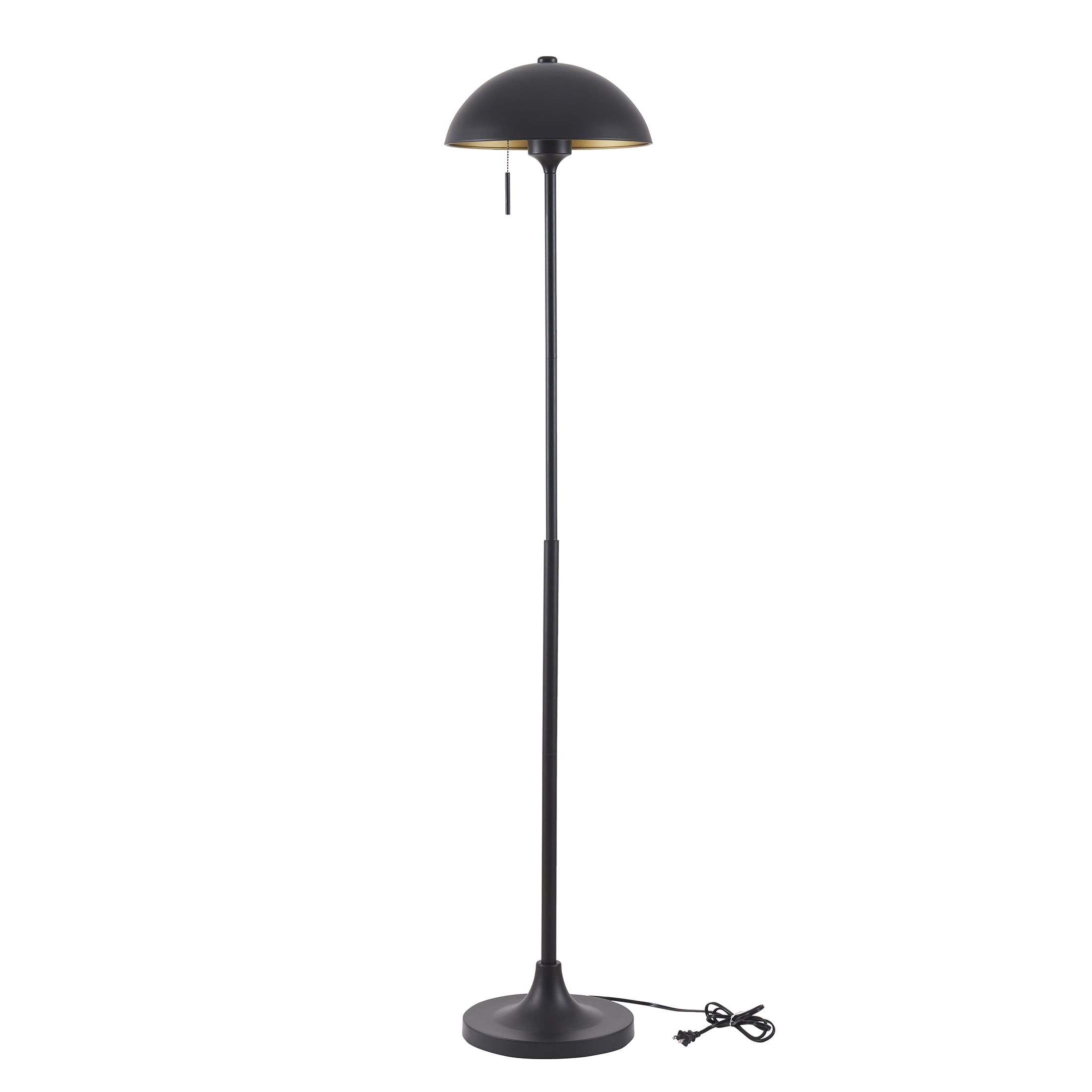 Better Homes & Gardens Modern Dome Floor Lamp, Minimalist Standing Light for Living Room (Black, 62 in) nrap9