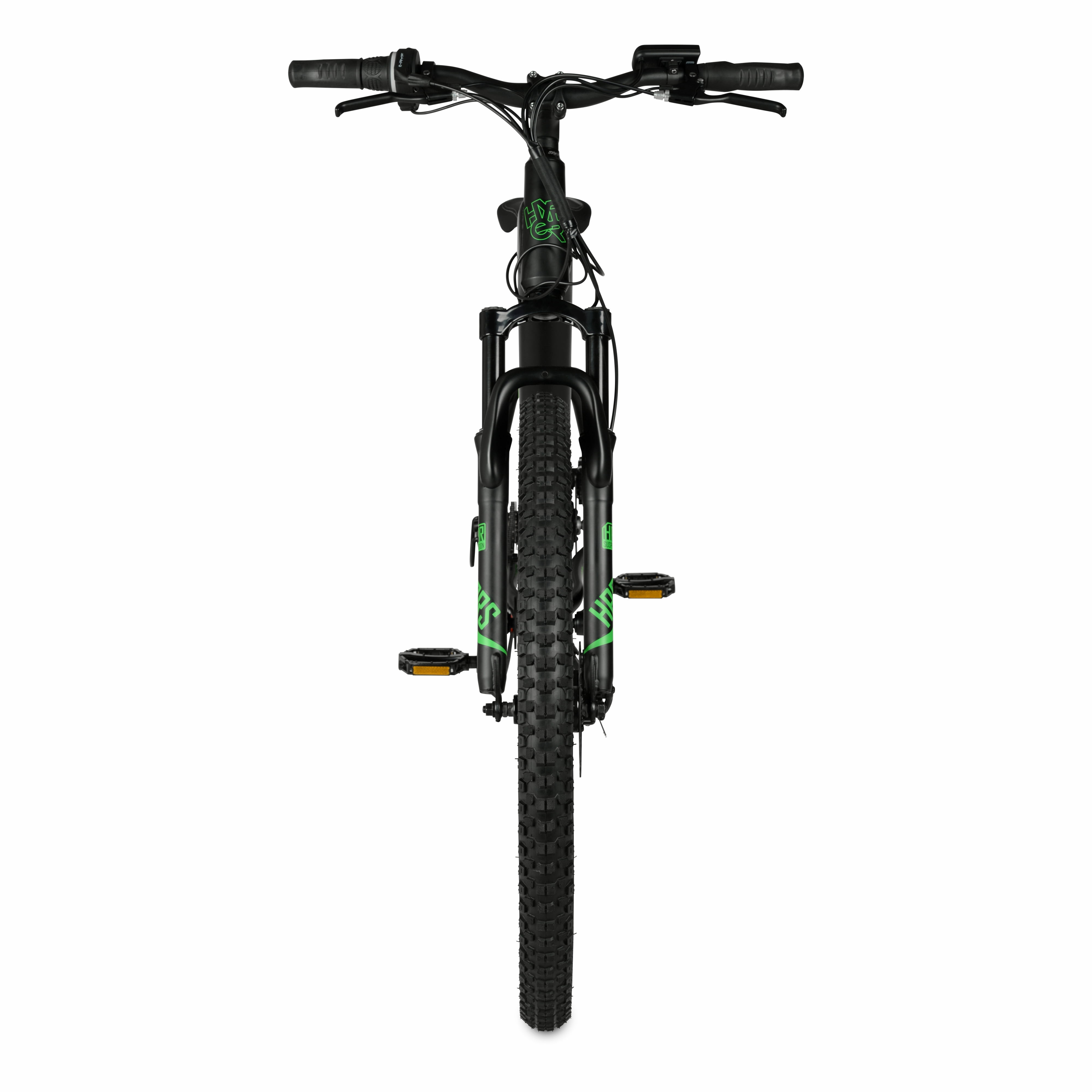 Hyper Bicycles 29 in Electric Mountain Bike, 350W Motor, 6-Speed Trail E-Bike (Black, 29 in) 5tser