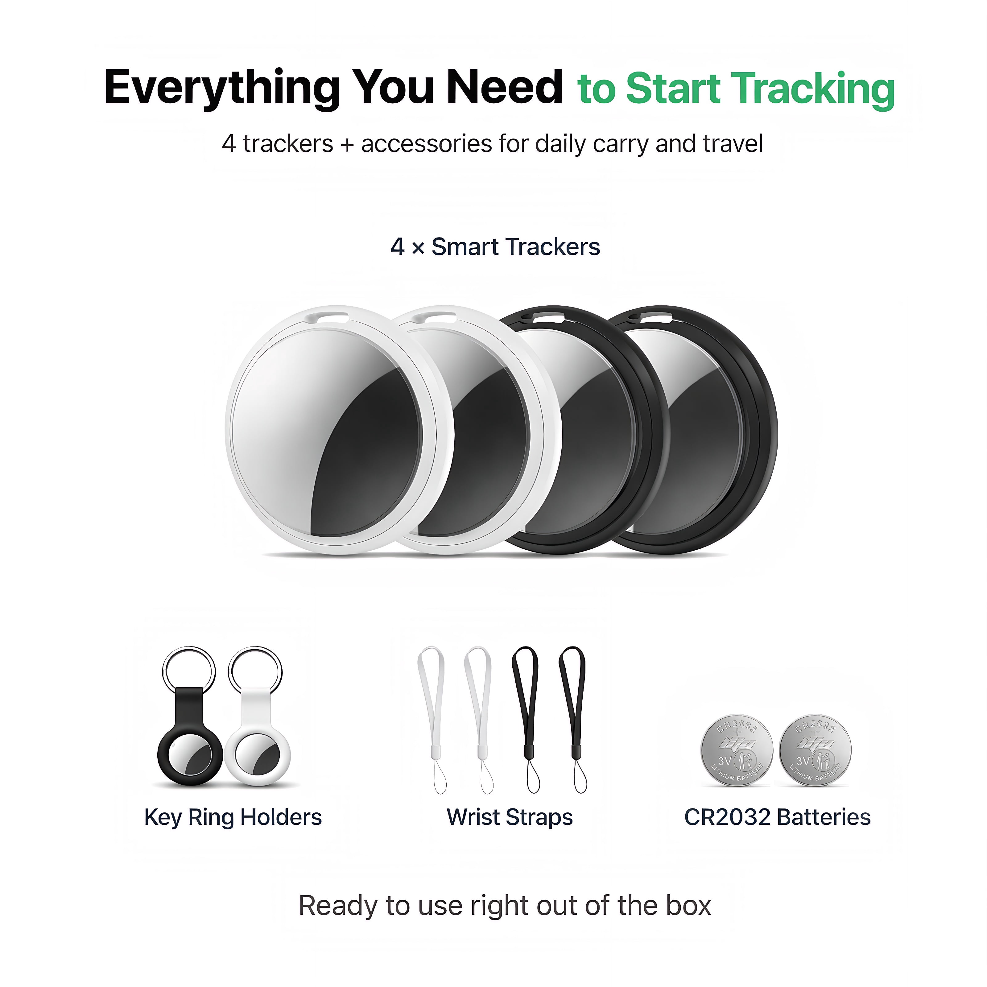 STARBIAO Bluetooth Tracker for Apple Find My, Waterproof Item Locator for Keys and Luggage (Black, 4 Pack) mxn4z