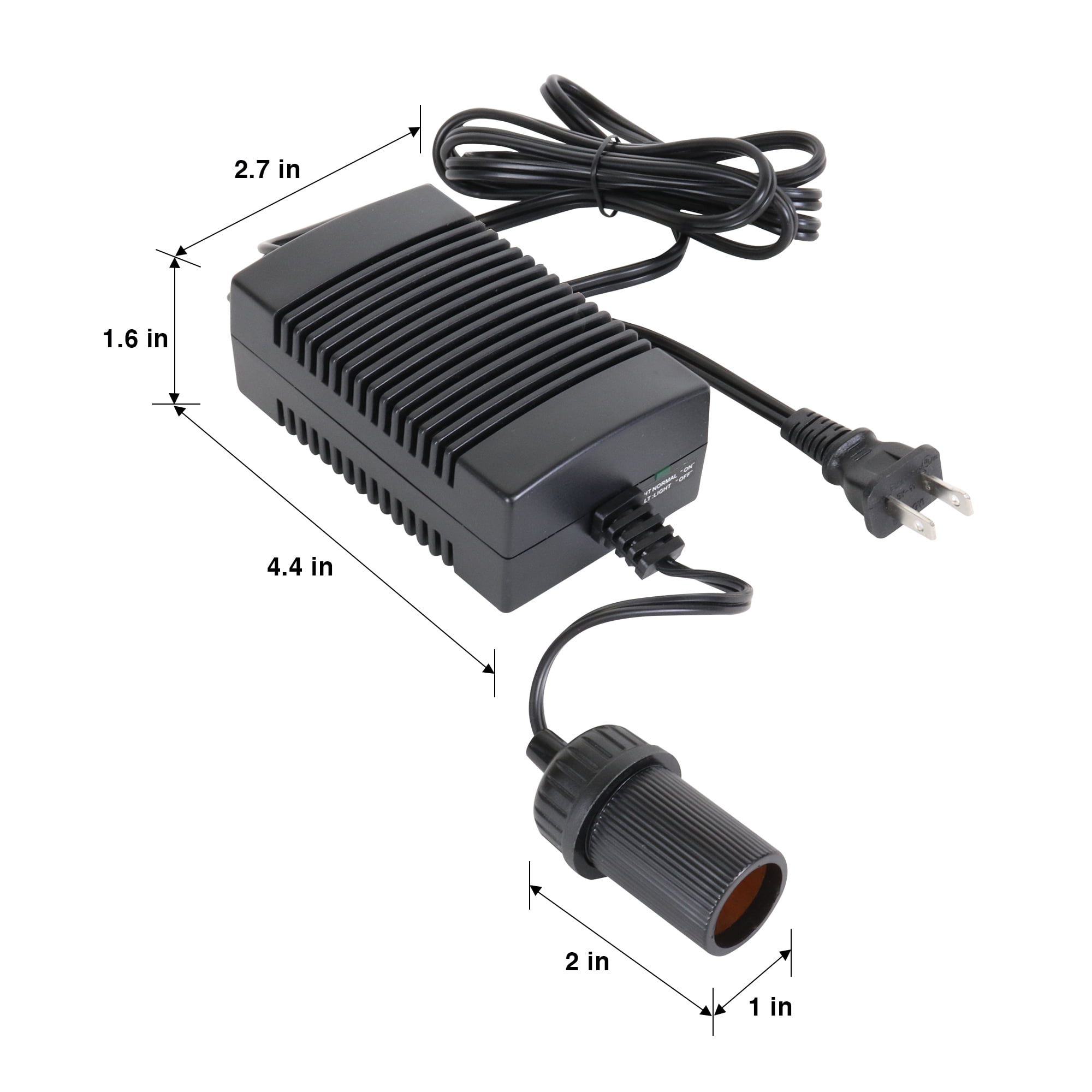 Koolatron AC to DC Power Adapter Converter with Circuit Breaker (Black, 6 ft) pjb0t