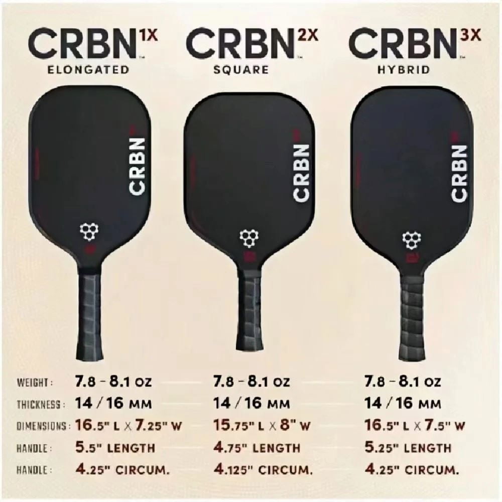 CRBN 3X Power Pickleball Paddle (Carbon Fiber, 16 mm) 8n1nn