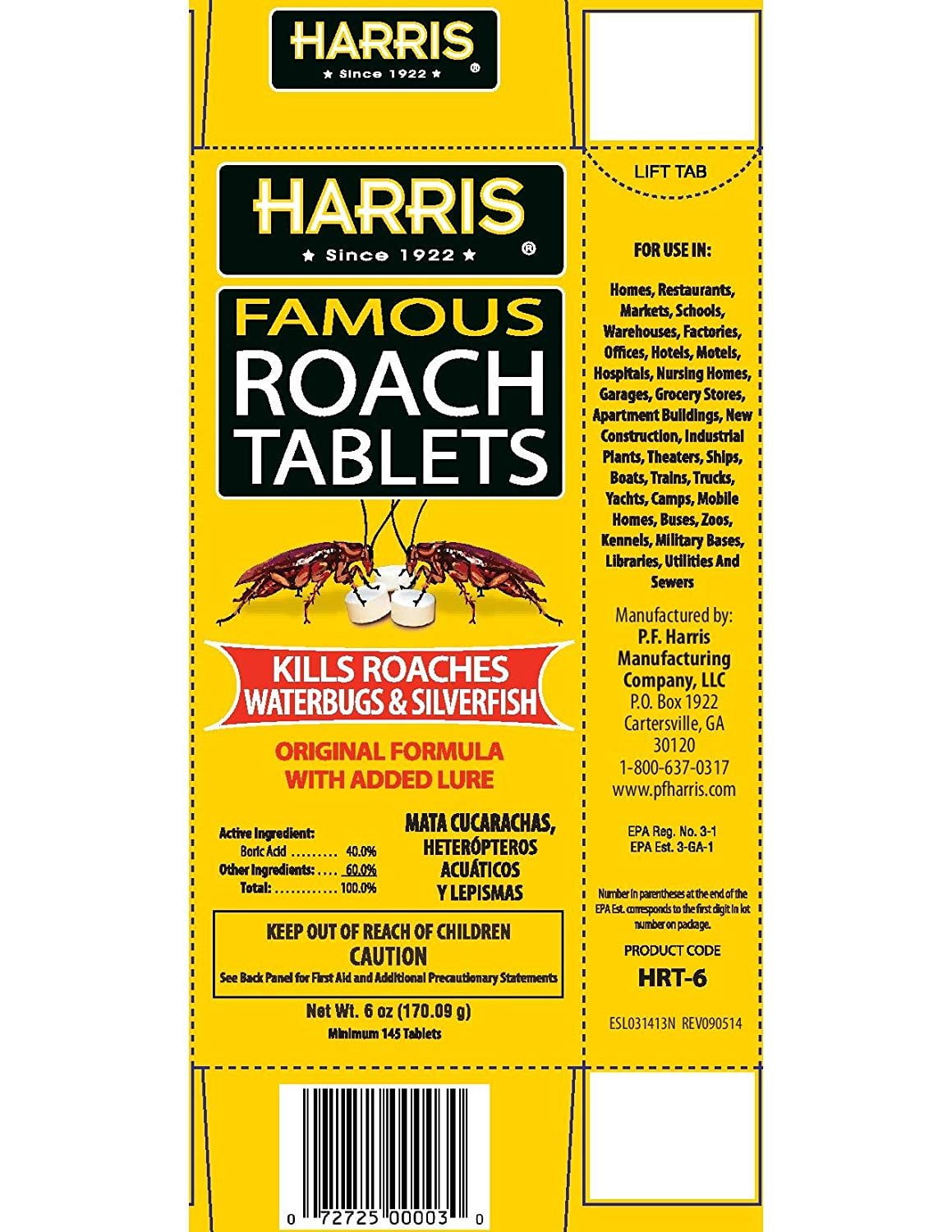 Harris Roach & Silverfish Killer Tablets, Long-Lasting Pest Control Treatment (6 oz) y4r2c