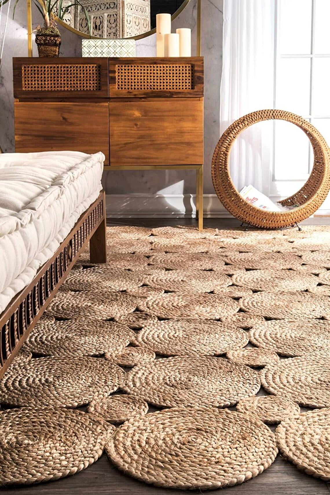 ColorFullHouse Handmade Braided Natural Jute Area Rug (Beige, 2 ft x 4 ft) 1x73u
