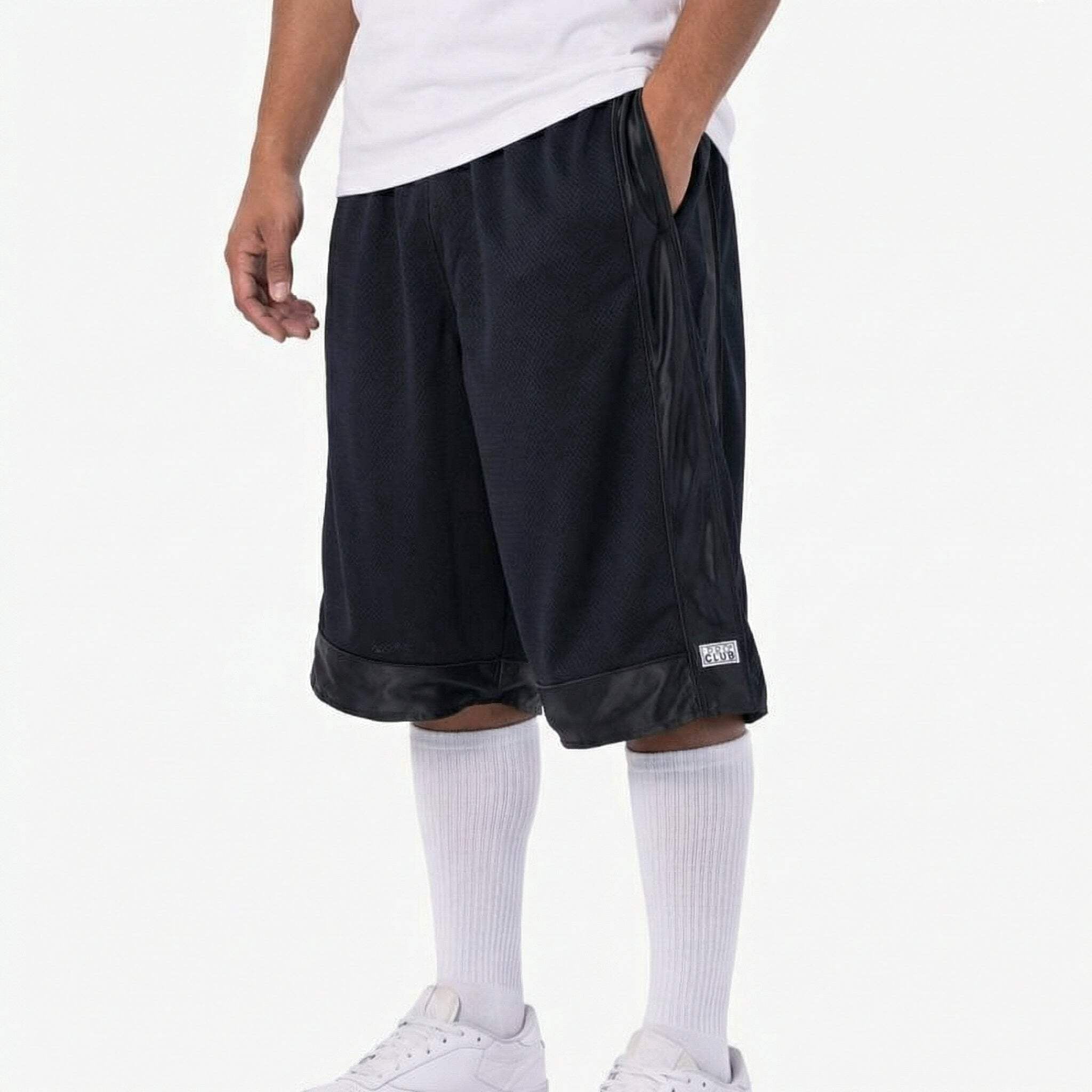 Pro Club Men's Heavyweight Mesh Basketball Shorts (White, Medium) wae29