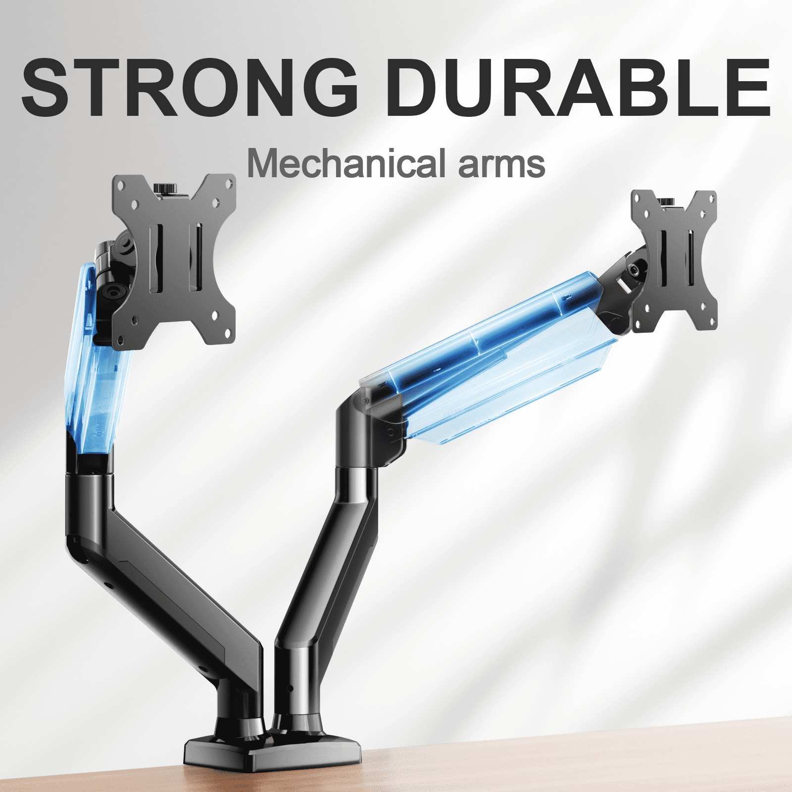 MountFTV Dual Monitor Mount Stand, Heavy Duty Adjustable Desk Arm for 13-32 inch Screens (Black, 22 lb) 9bz8x