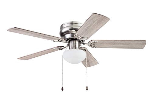 Prominence Home Alvina Ceiling Fan, Indoor Quiet Motor, Reversible Blades (Brushed Nickel, 44 in) 45qd9