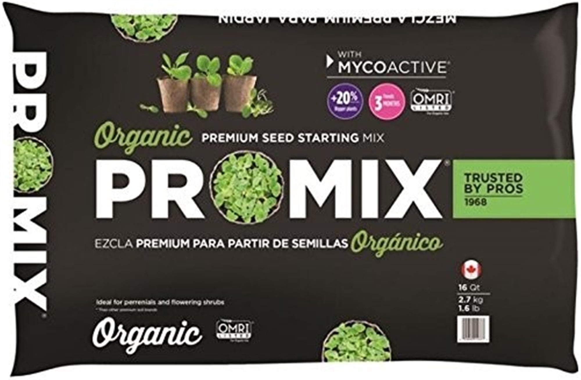 PRO-MIX Organic Seed Starting Mix with MYCOACTIVE (16 qt) ac2iu