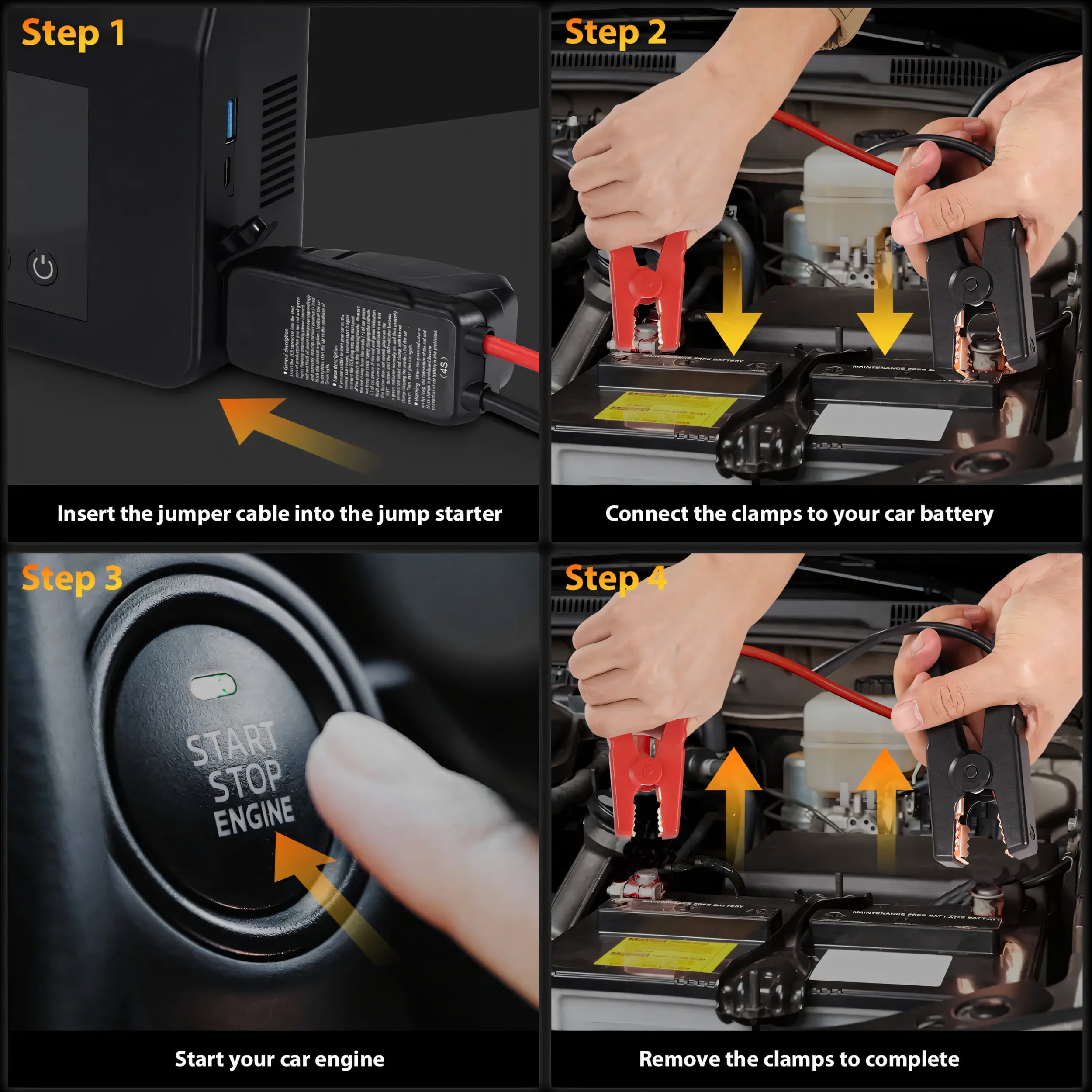 Gegaibe Portable Car Jump Starter with Air Compressor (4000A, Black) qtvc1