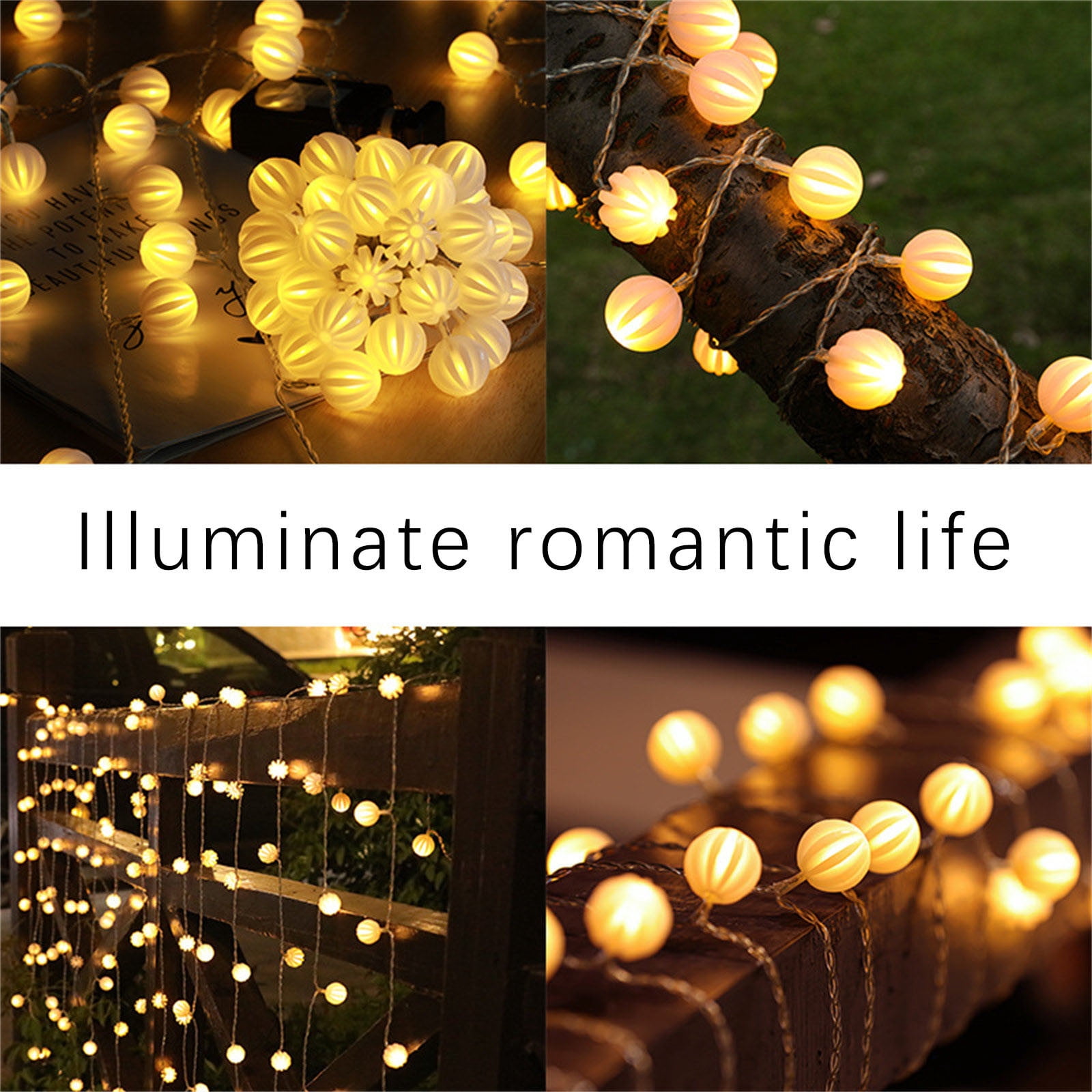 Bfogop Solar String Lights Outdoor Waterproof LED Globe Hanging Lights for Patio and Garden (White, 9.8 ft) igyr6