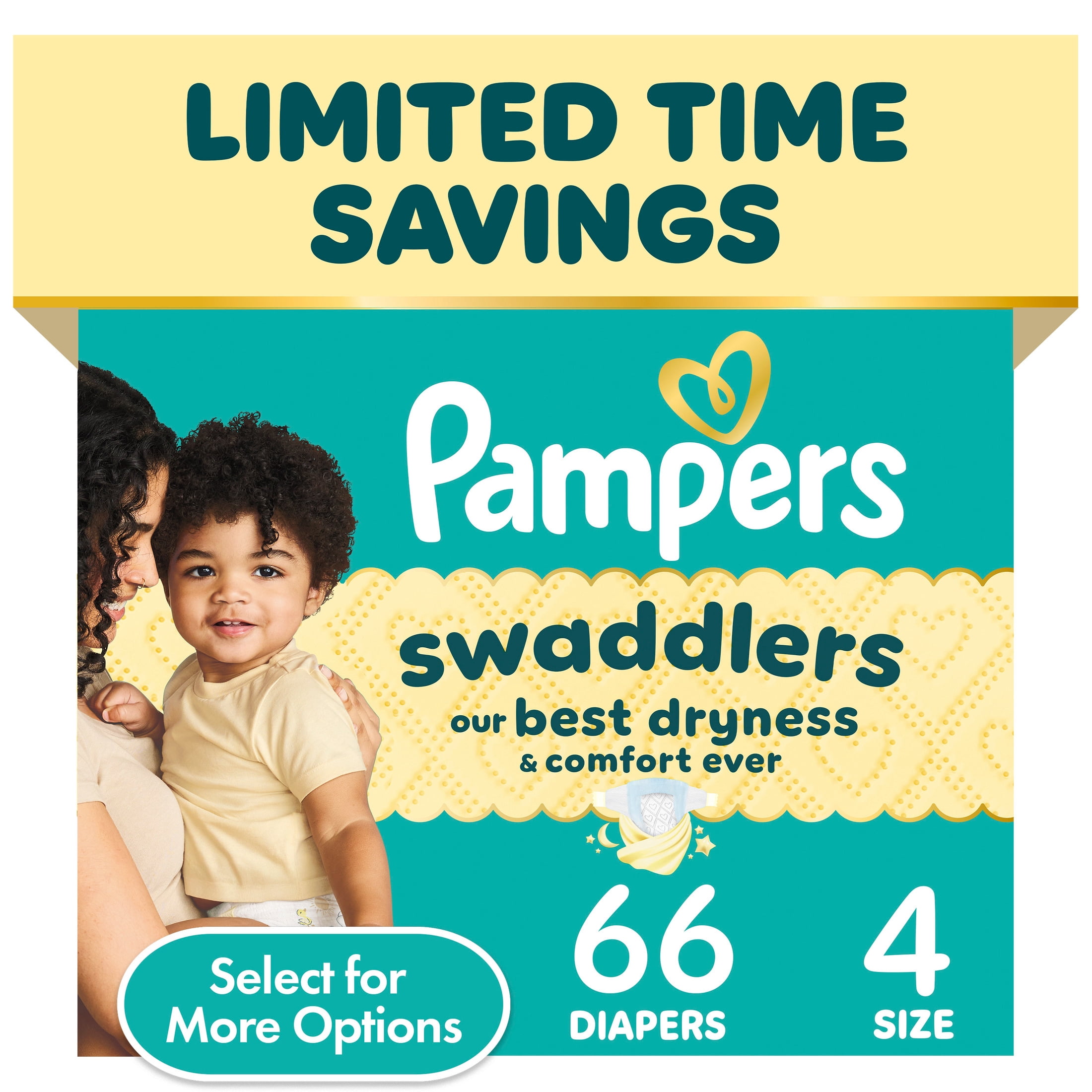 Pampers Swaddlers Disposable Baby Diapers (Size 4, 66 Count) 261yo