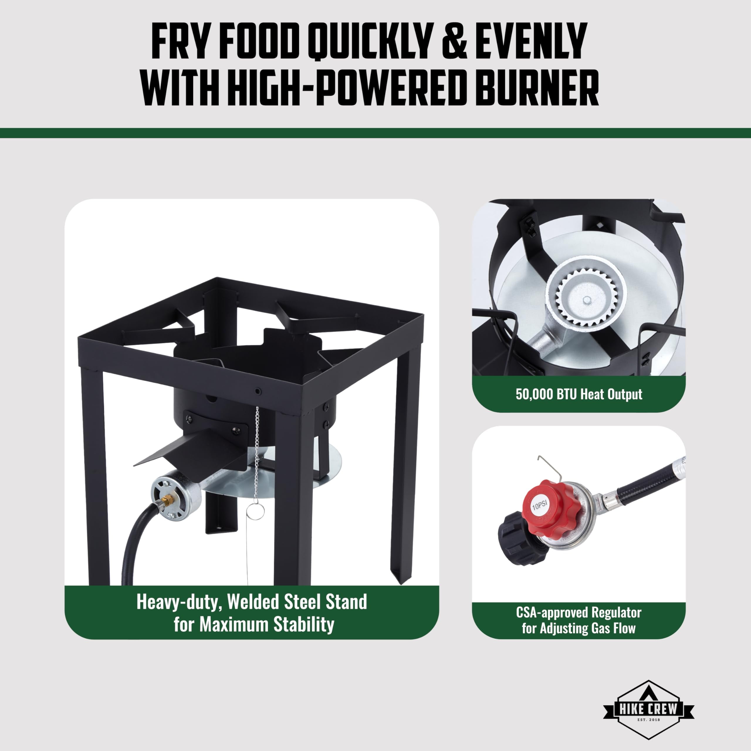 Hike Crew 10-Piece Outdoor Turkey Fryer Kit with 30 qt Boiling Pot and 10 qt Fryer Pot wv55i
