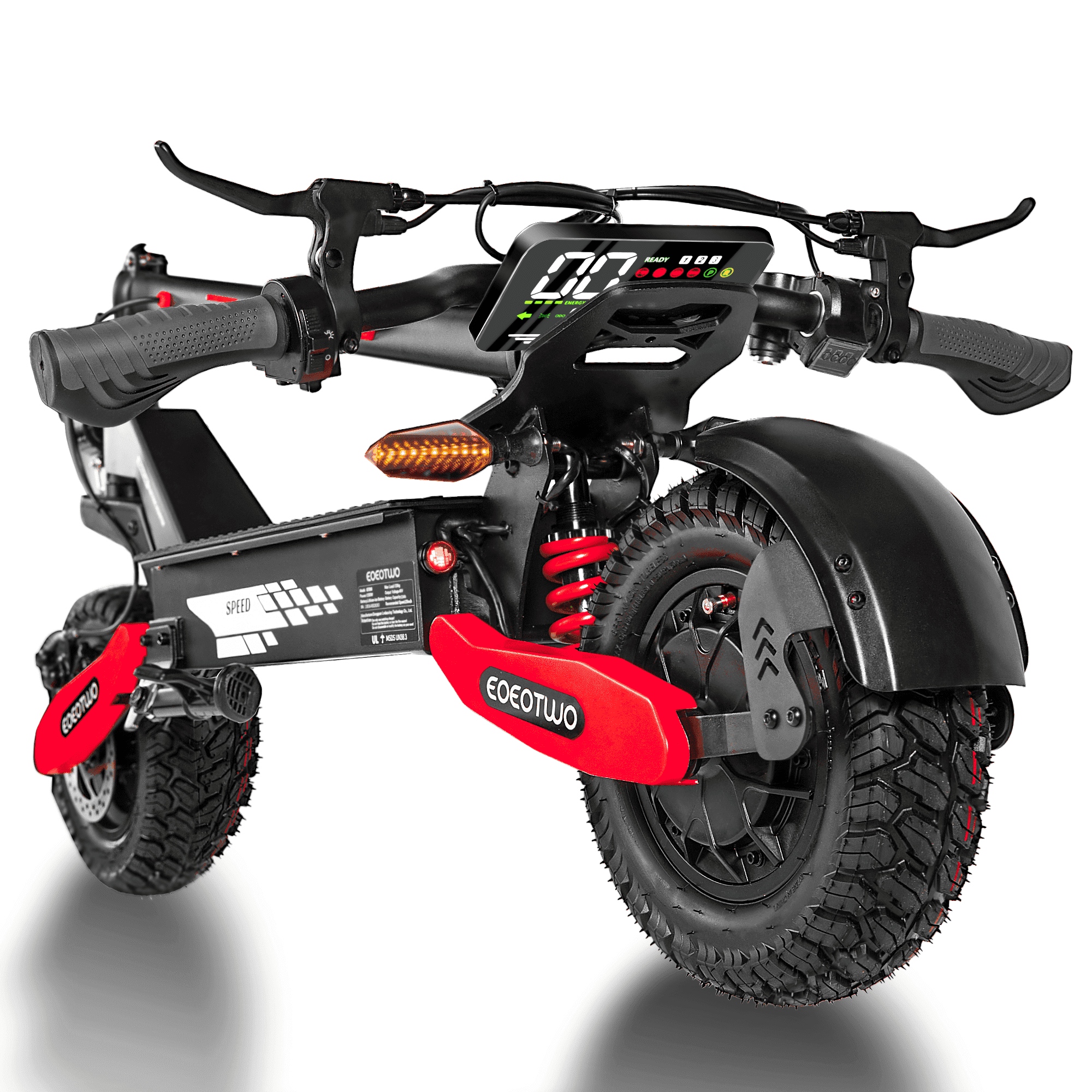EOEOTWO Electric Scooter for Adults, 1200W Motor, 30 MPH, 40-Mile Range, Foldable All-Terrain Commuter (Red, 330 lb Capacity) v6ns4