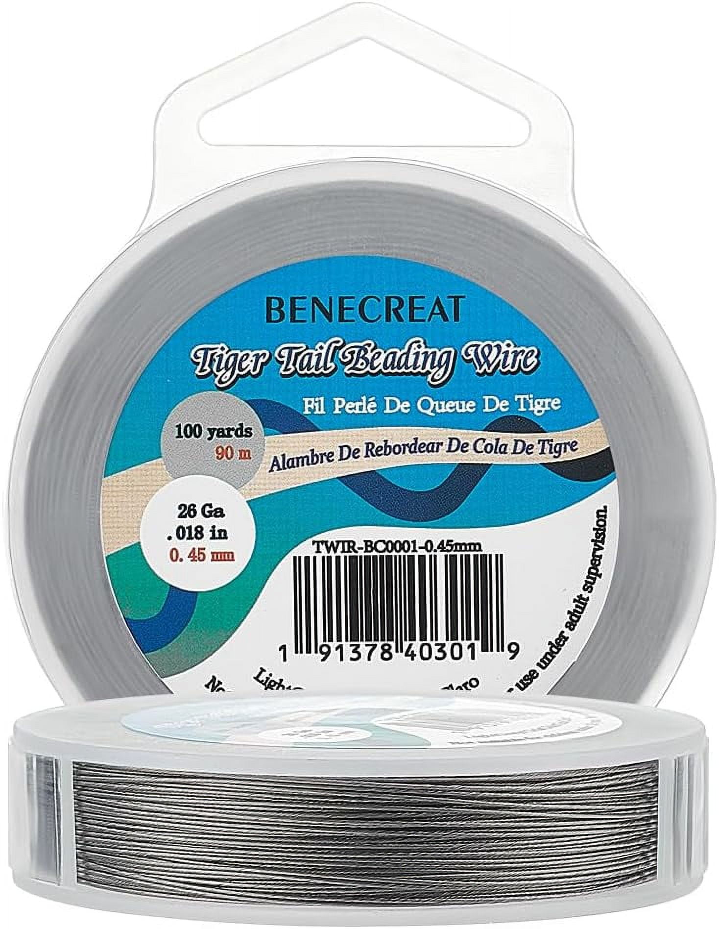 SUNNYCLUE 7-Strand Tiger Tail Beading Wire for Jewelry Making (Silver, 300 ft) xf0w3
