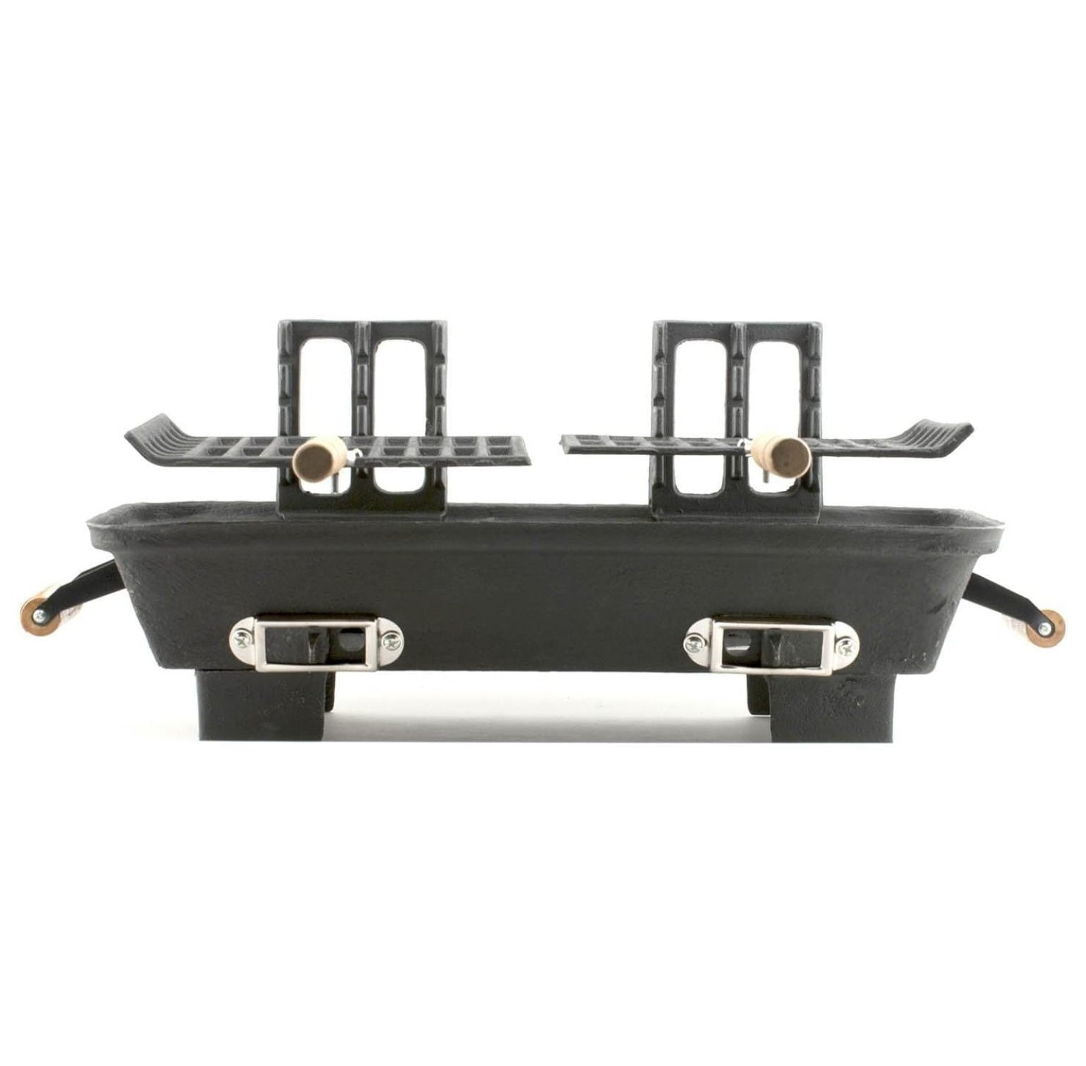 JaLuayh Cast Iron Hibachi Charcoal Grill, Heavy-Duty Outdoor Cooking Stove (10 in x 18 in) 0op7n