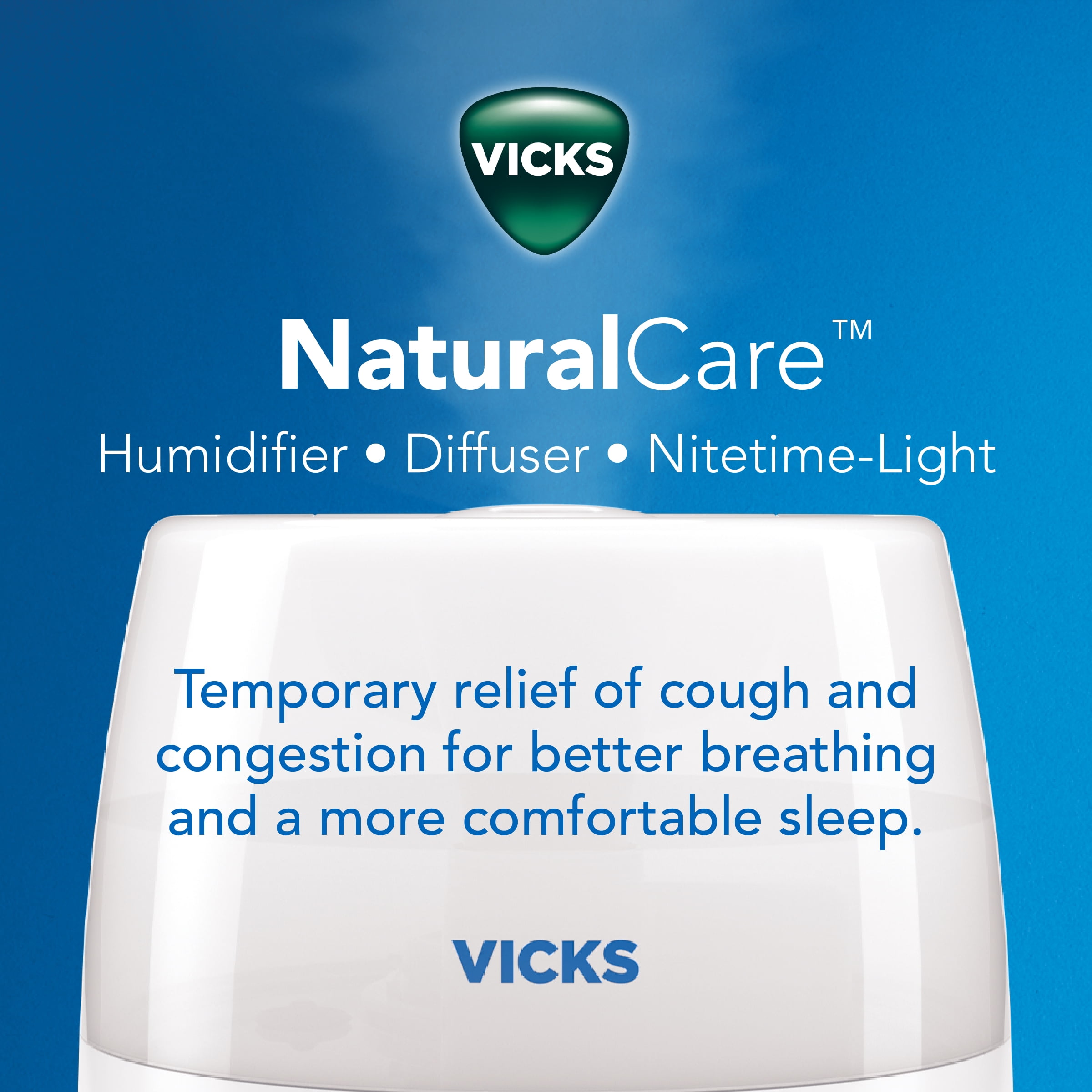 Vicks Ultrasonic Cool Mist Humidifier with Essential Oil Diffuser (White, 0.6 gal) hddgz
