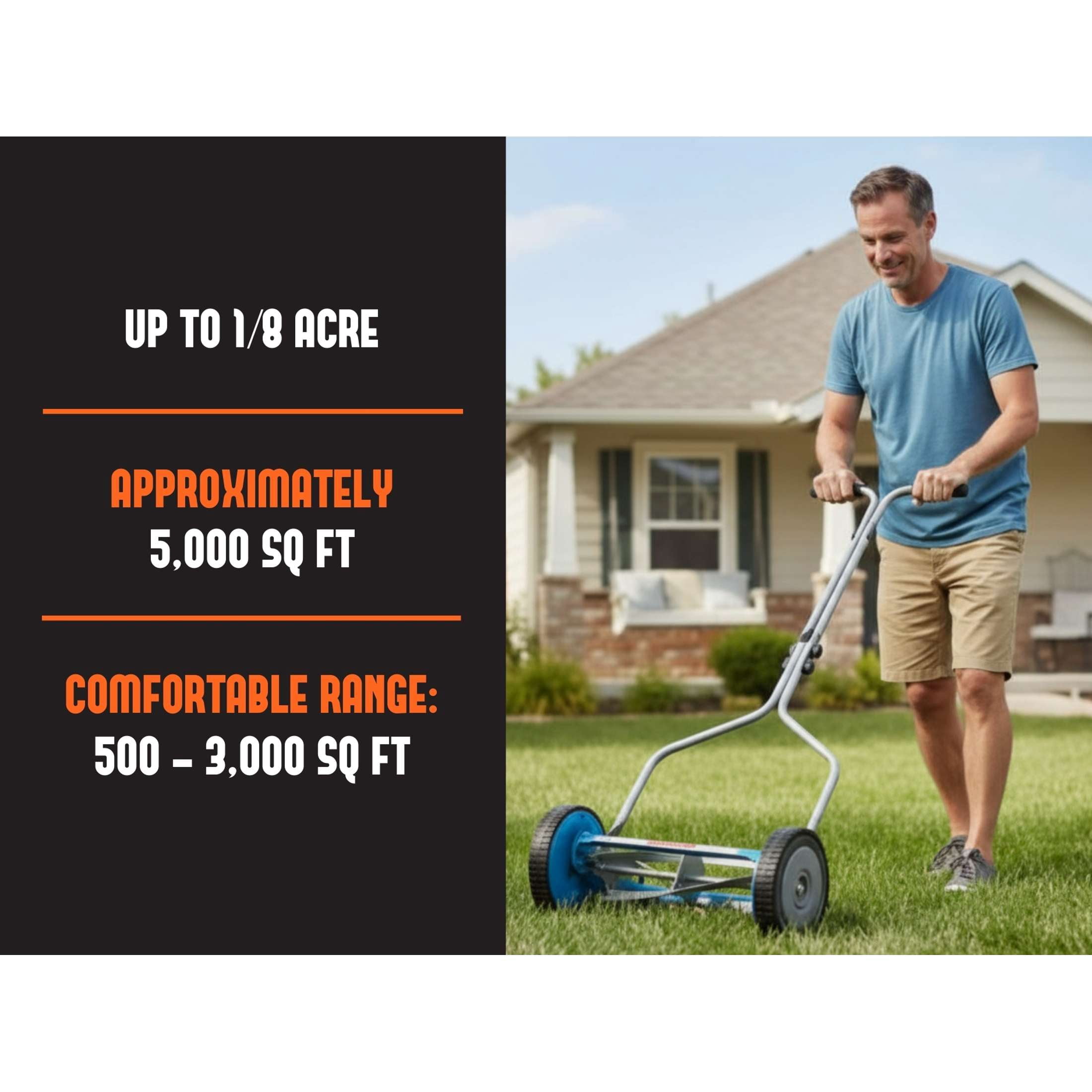 American Lawn Mower 14-Inch 4-Blade Push Reel Lawn Mower (Blue, 14 in) c3aox