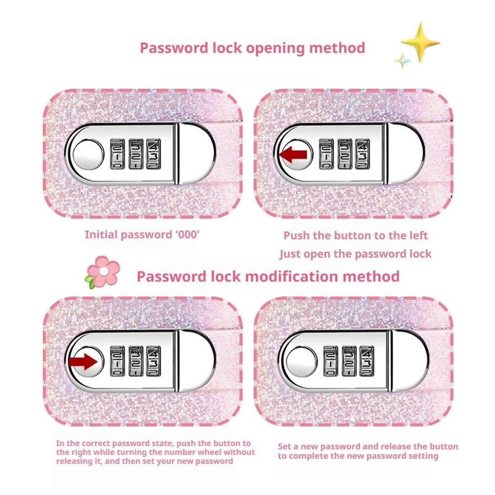QENASHAING Combination Lock Cash Deposit Book, PU Leather Savings Organizer with 50 Page Cash Envelope System (Pink, 50 Pages) ra4fr