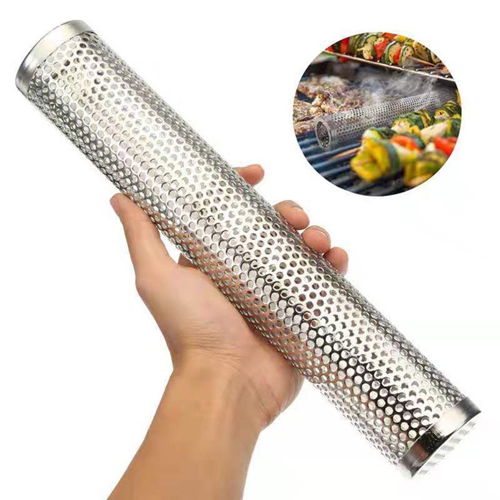 Milue Stainless Steel BBQ Smoker Generator for Hot and Cold Smoking (Silver, 12 in) asgty