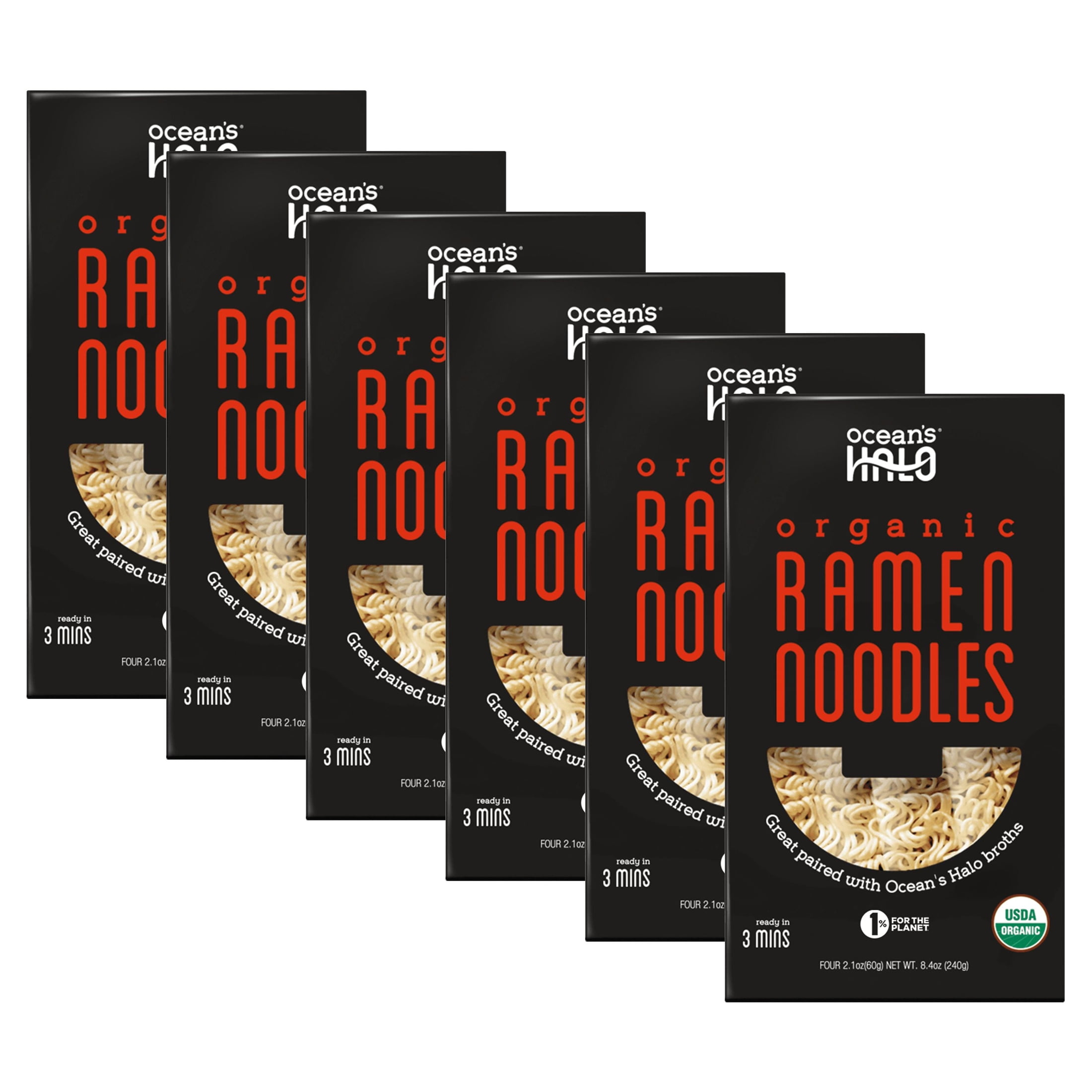 Ocean's Halo Organic Ramen Noodles, Vegan Plant-Based Pasta, Quick-Cook Pantry Staple (2 Pack, 8.4 oz) mtiio