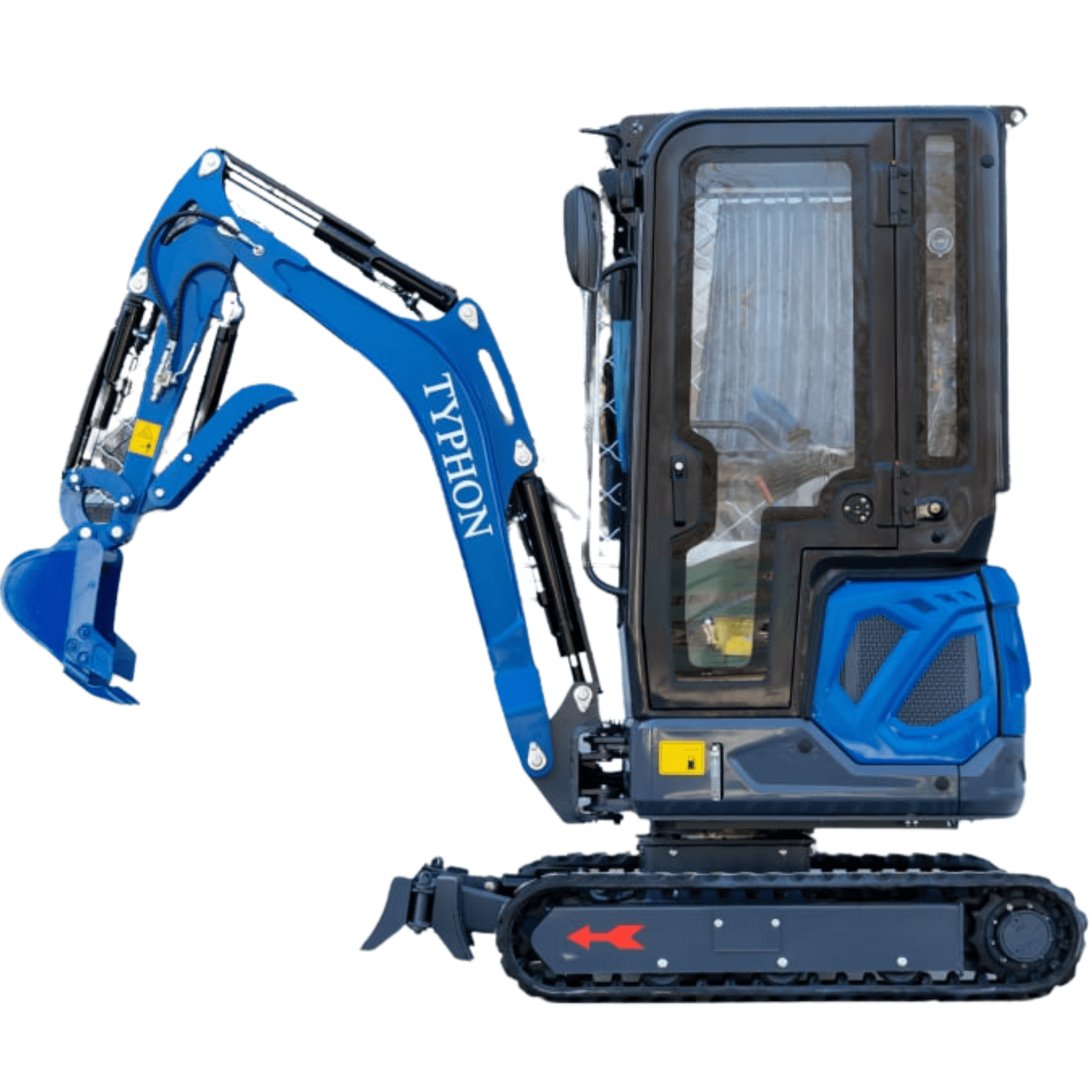 TYPHON Terror XIX Prestige Mini Excavator, Kubota D902 Engine, Retractable Tracks, A/C Cabin (Blue, 4200 lb) z1gue