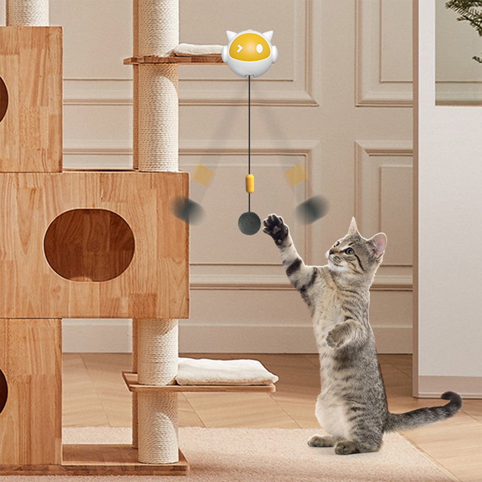 Conbo Automatic Interactive Cat Toy Electric Motion Activated Rolling Ball (Orange, 3.15 x 2.56 x 2.56 in) d6cm1