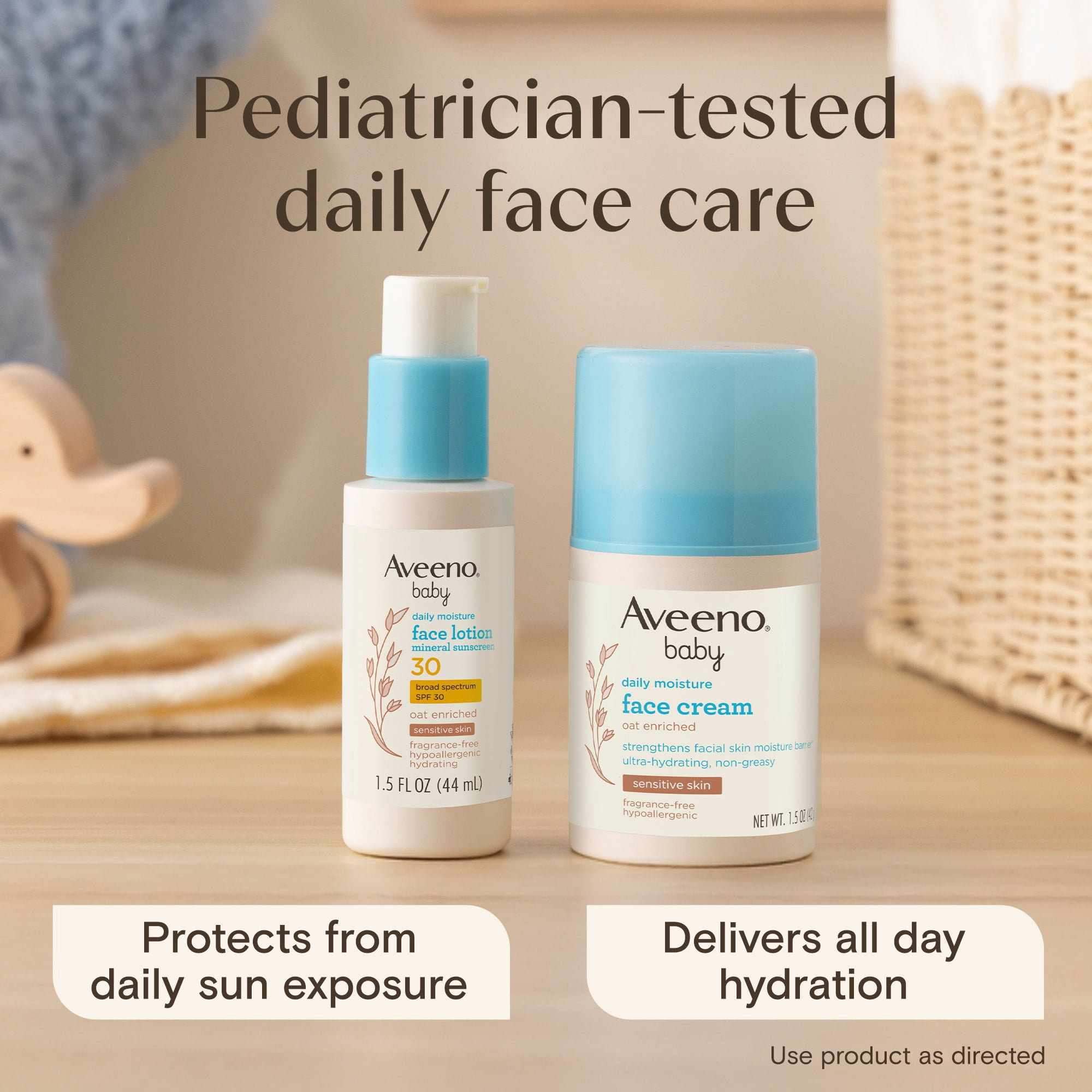 Aveeno Baby Daily Moisture Face Cream for Sensitive Skin (Fragrance-Free, 1.5 oz) 1moez
