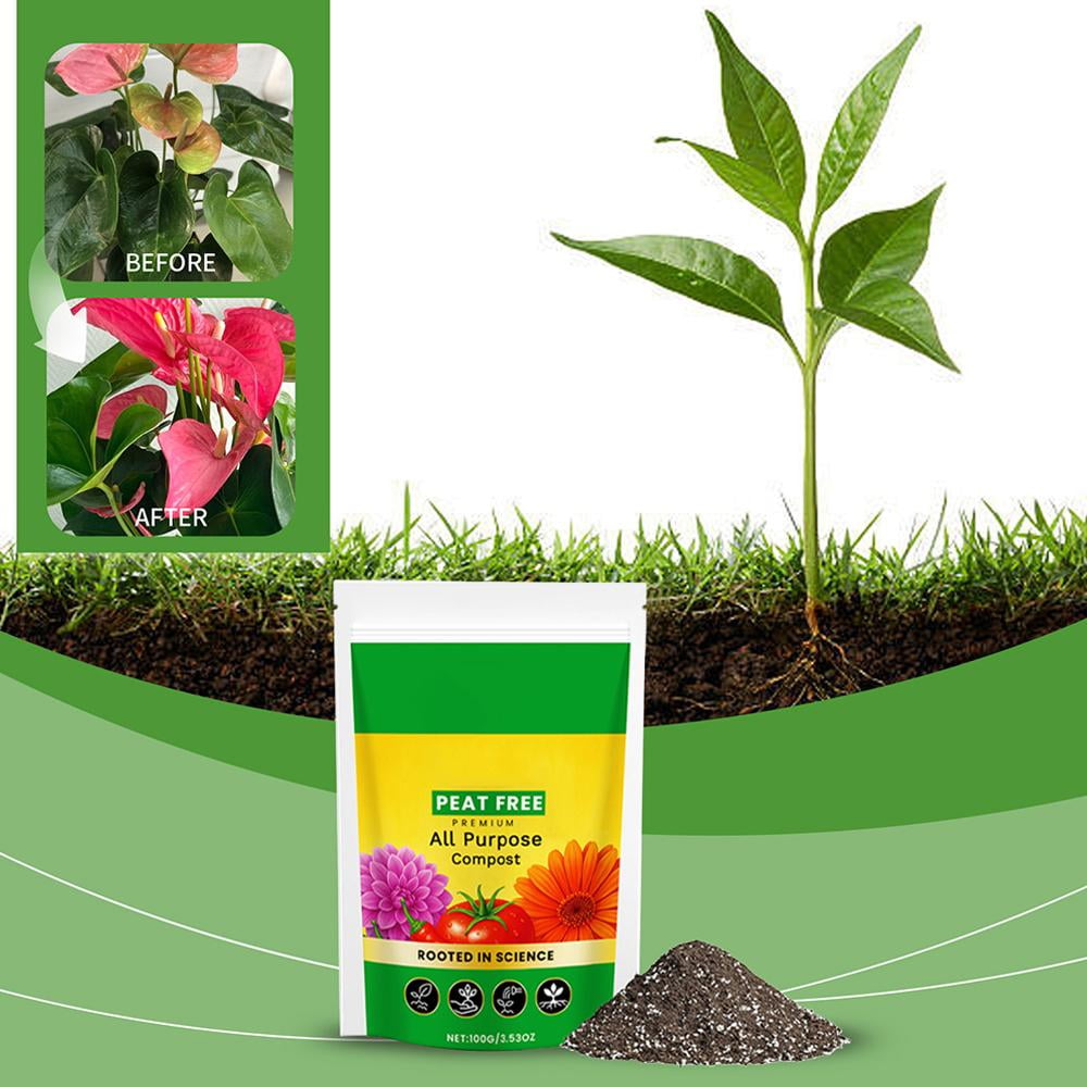 Blumina Organic Potting Soil Mix for Outdoor Container Plants (Brown, 7 oz, 2 Pack) u0arw