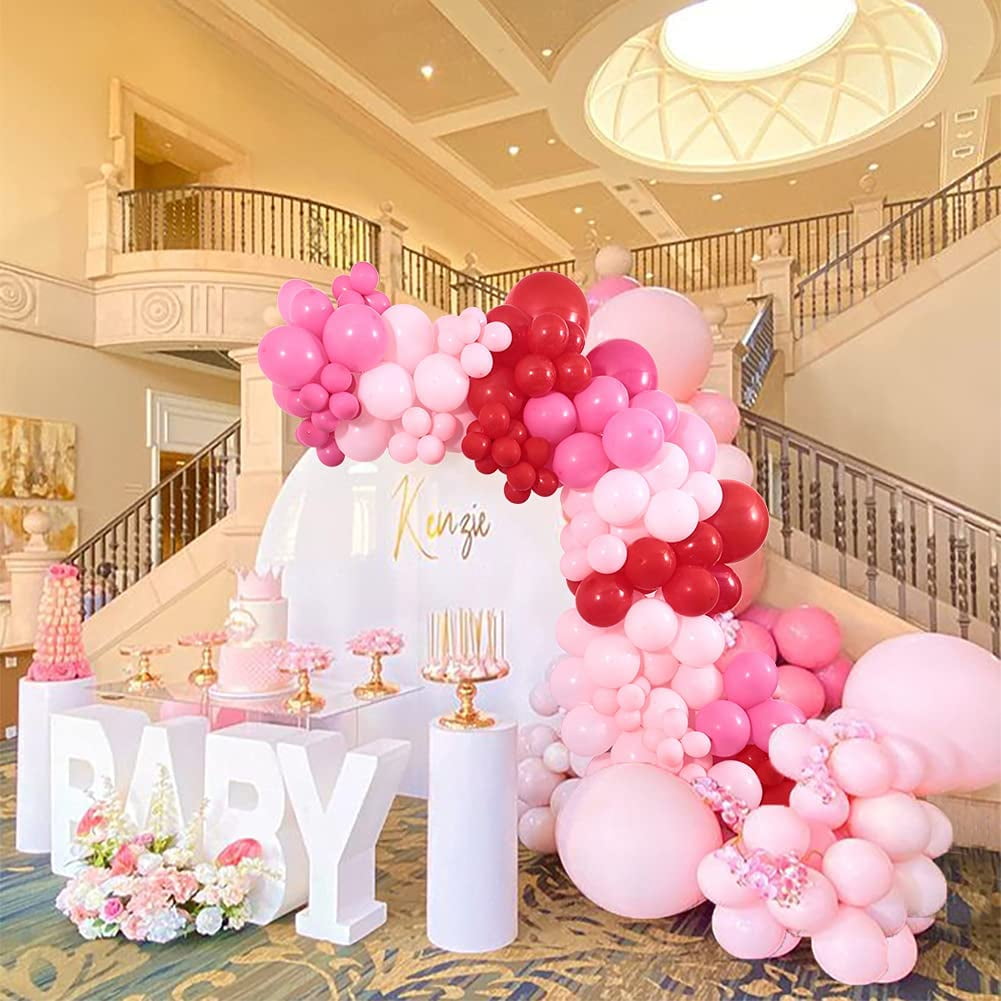 WYZCTTD Valentine's Day Balloon Garland Arch Kit, Party Decoration Supplies (Pink, Red, Rose Red, 149 Pieces) rbq5v