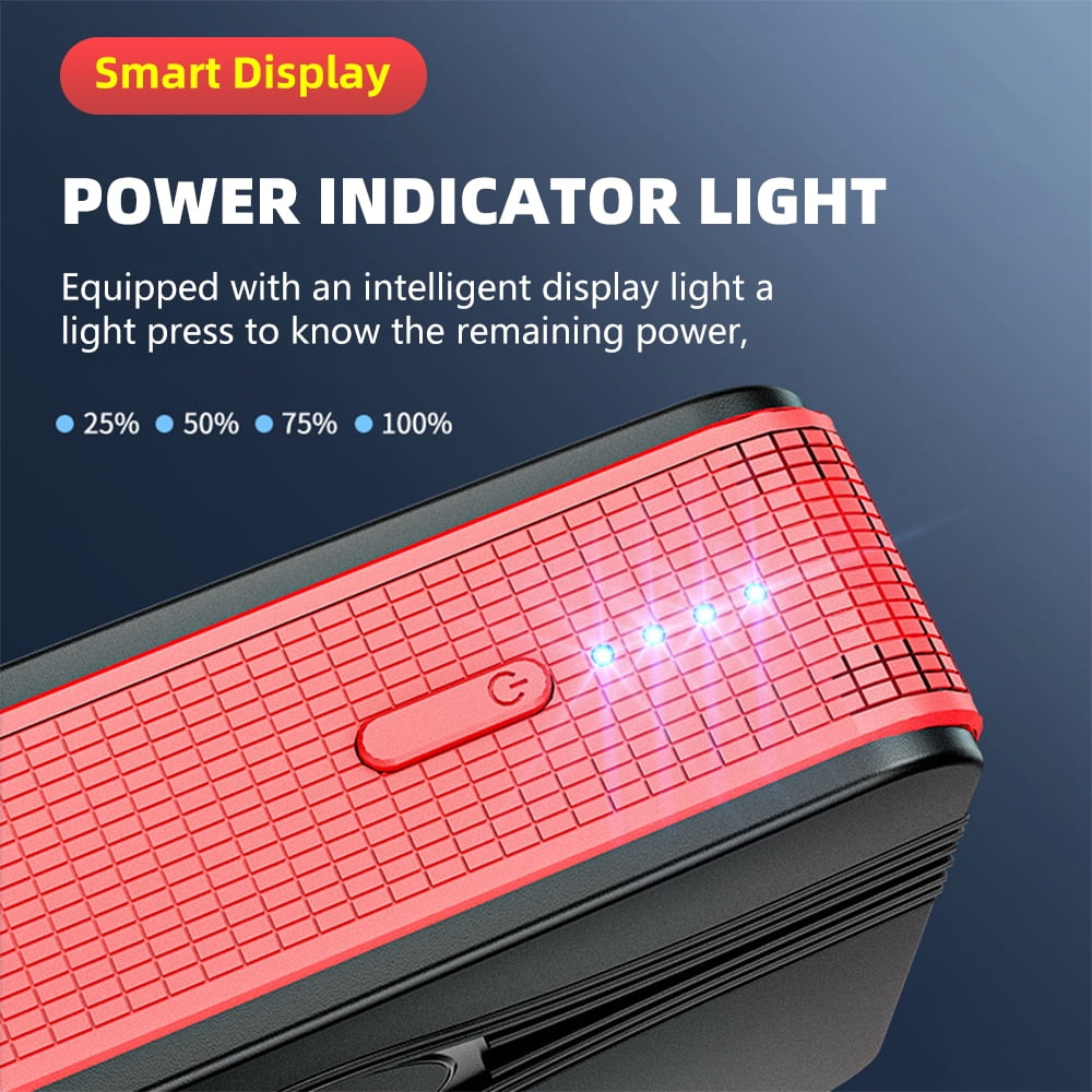 DFITO Portable Car Jump Starter, 300A Peak 12V Battery Booster Power Pack with LED Light and Wireless Charging (Black, 1.02 lb) 3tzrs