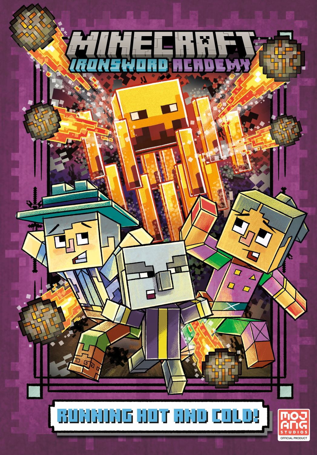 Caleb Zane Huett Running Hot and Cold! Minecraft Ironsword Academy #3 (Hardcover) 8v47n