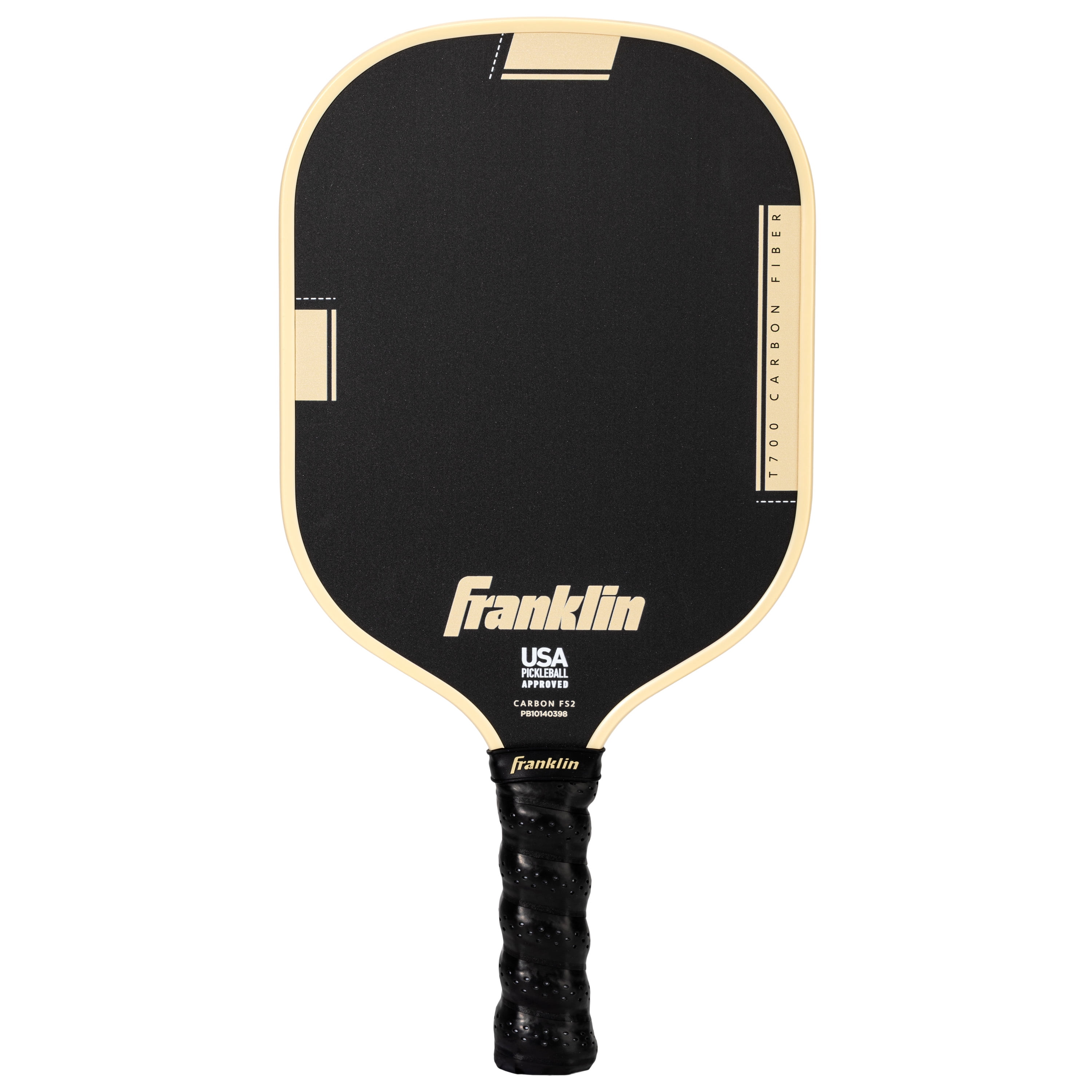 Franklin Sports Pickleball Paddle, T700 Carbon Fiber Surface, USA Pickleball Approved (Black/Cream, 8 oz) h3fj0