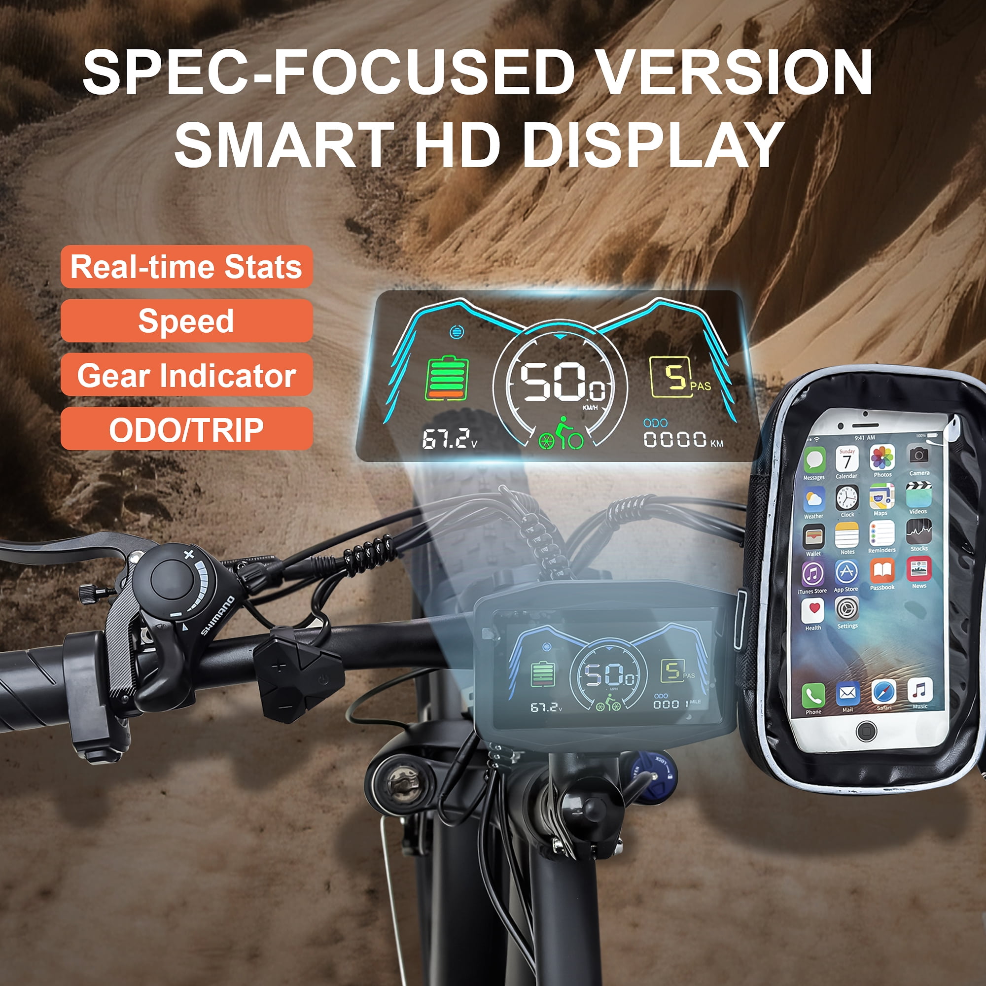 KYD Electric Fat Tire Bike for Adults, 6000W Dual Motor Off-Road Mountain Ebike, 50 MPH, 60V 25AH Battery (Black, 26 in) qav92