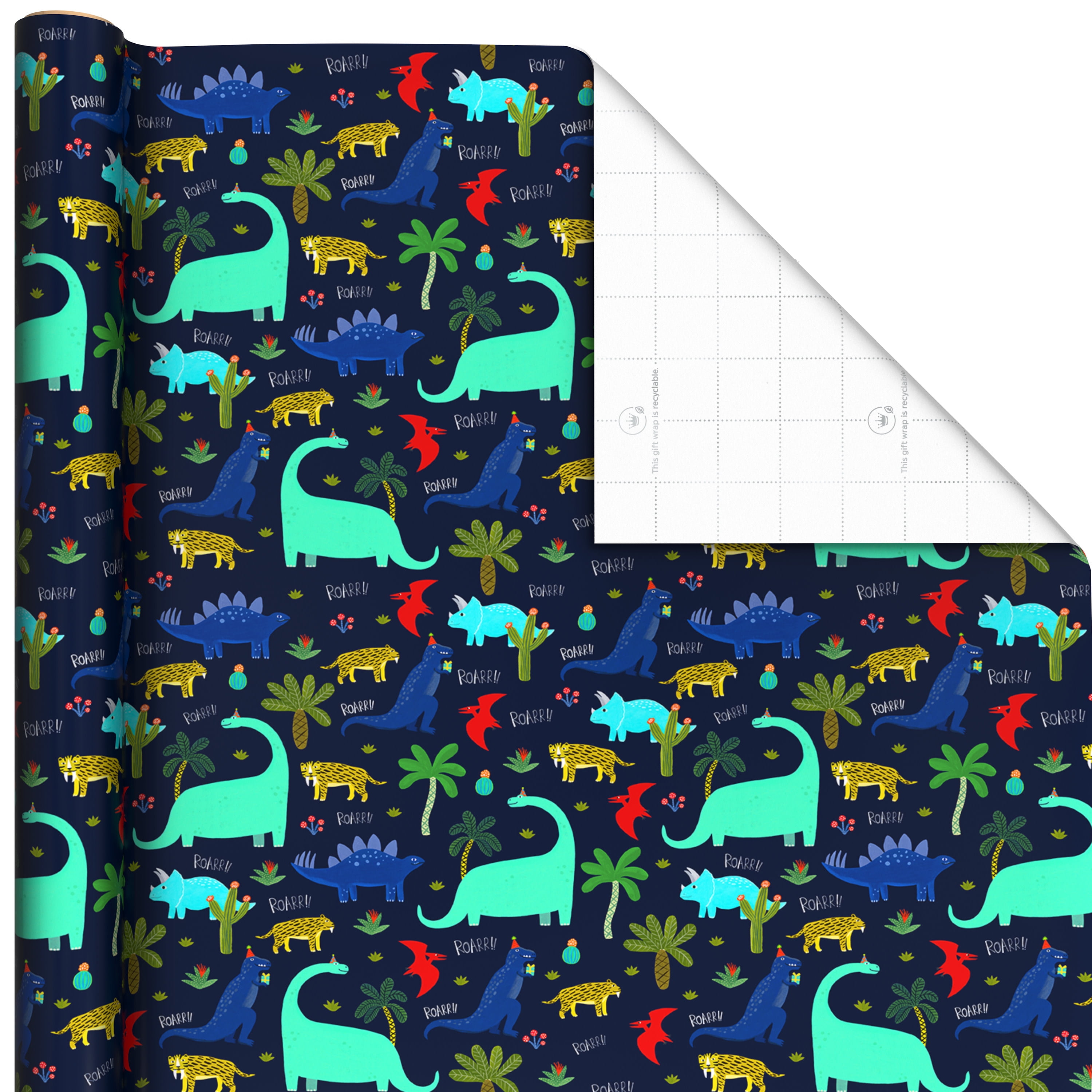 Hallmark Kids Wrapping Paper Roll (Colorful Dinosaurs, 20 sq. ft.) o6kzh