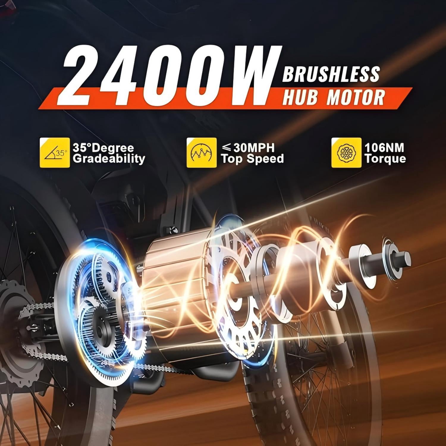 Riding'Times GT73 Electric Dirt Bike for Adults, 2400W 48V Dual Battery, 30+ MPH Off-Road Ebike (Black, 330 lb Capacity) zqegm