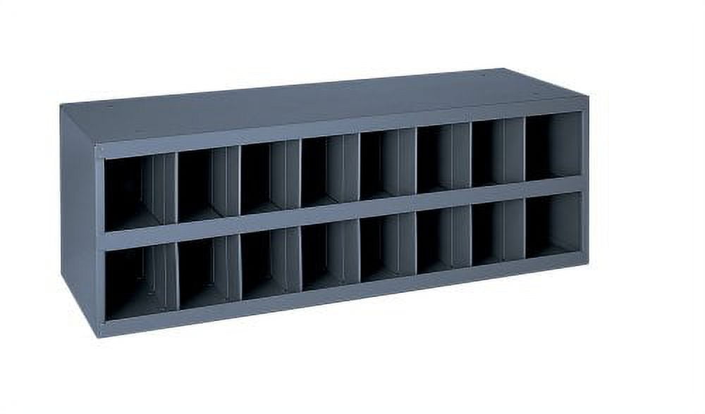 Durham Steel Parts Bin Cabinet, Heavy-Duty Industrial Storage Organizer, Open Front (Silver, 33.75 in x 11.5 in x 11.5 in) gug41