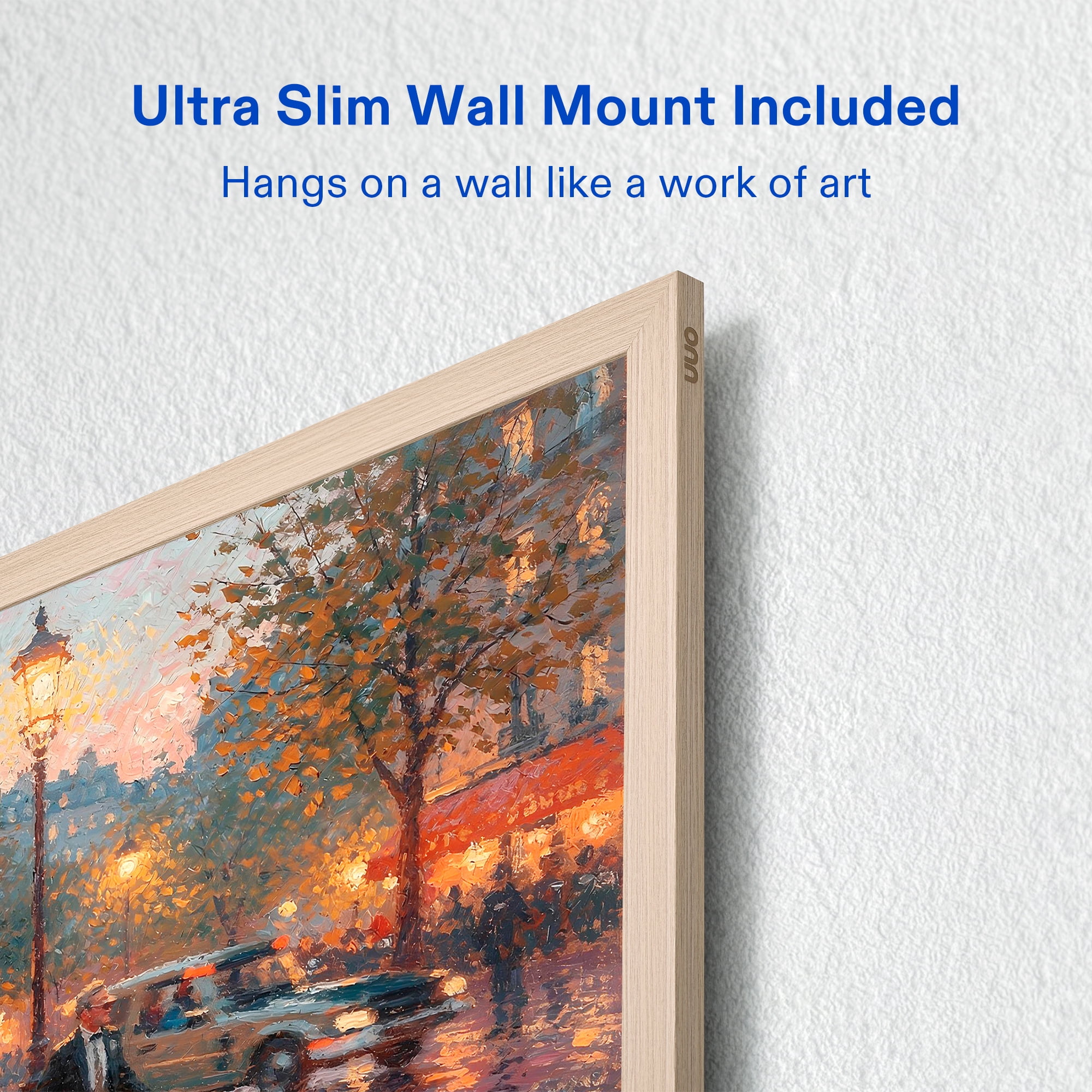 onn 65 in The Fresco Art Gallery 4K UHD Google TV with Gemini (Golden Brown, 65 in) oqgg7