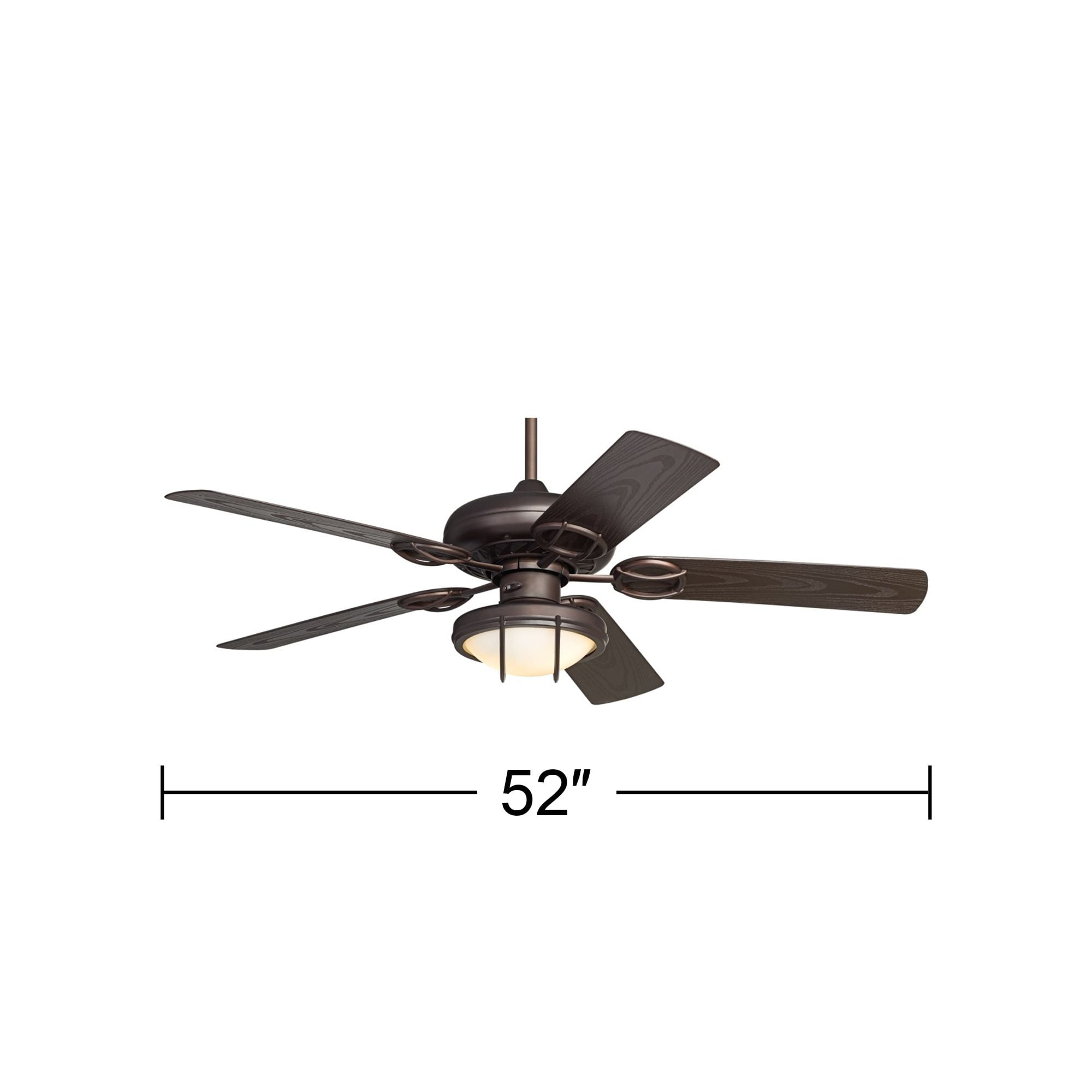 Casa Vieja Orb Rustic Indoor Outdoor Ceiling Fan with LED Light Kit (Oil Rubbed Bronze, 52 in) obf85