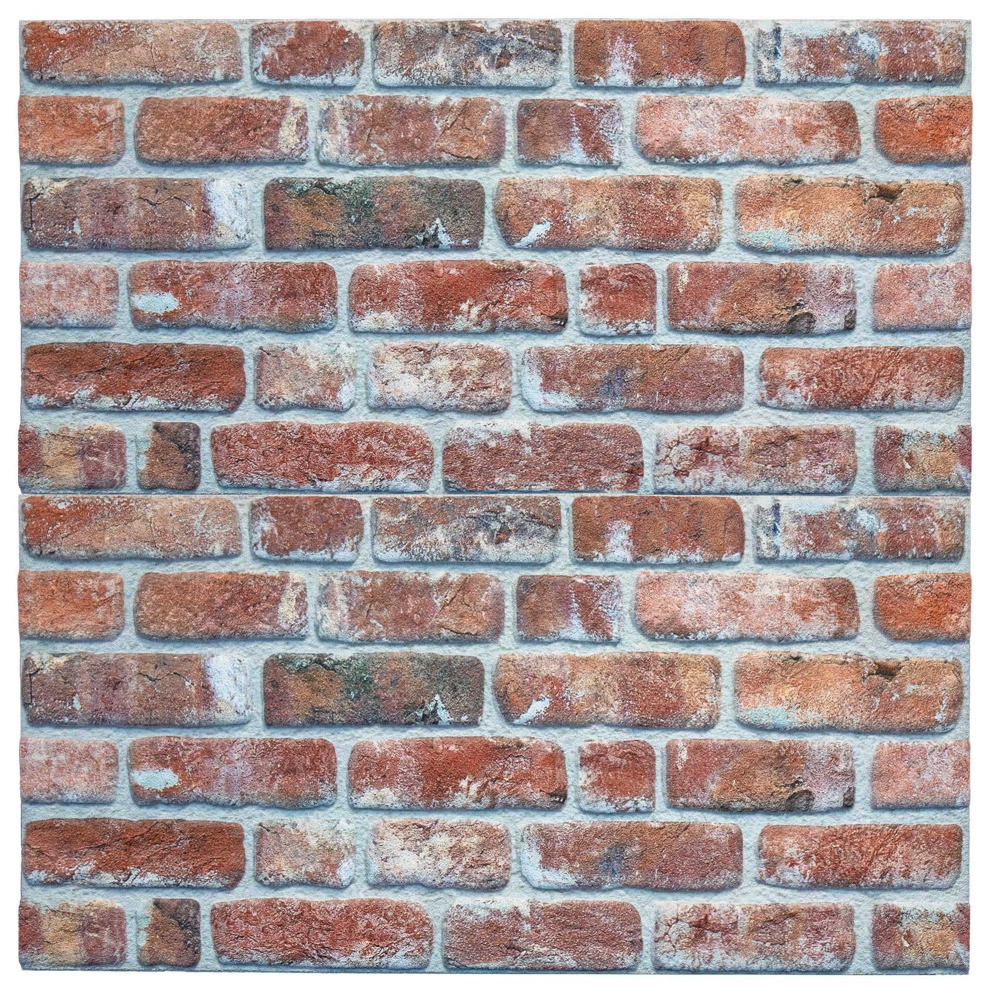 Dundee Deco 3D Wall Panels Brick Effect (Red, 10 Pack, 53 sq ft) c9rle