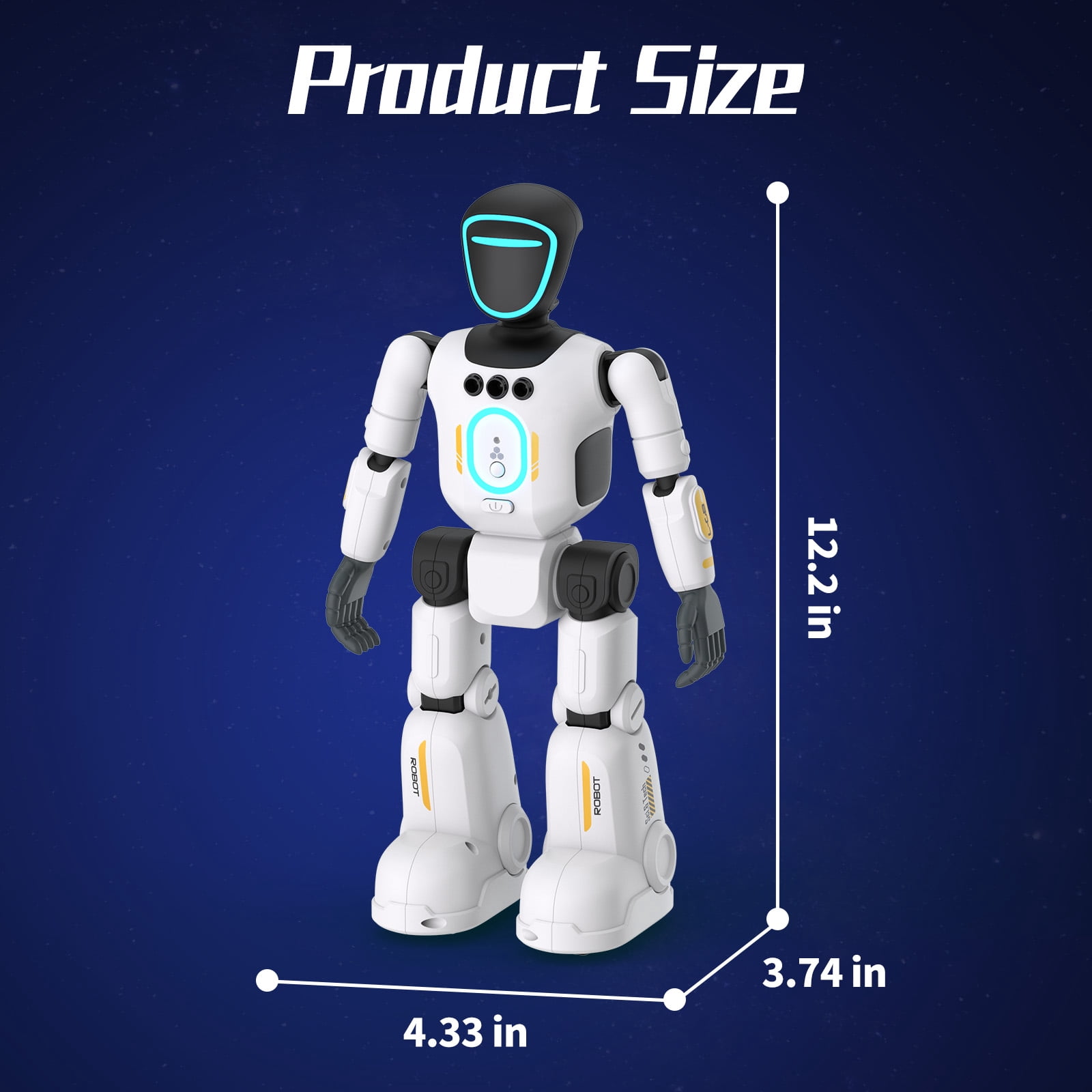 GMDISC Remote Control Robot Toy, Interactive Smart Programmable Robot with Gesture Sensing (White, 10 in) bca7a