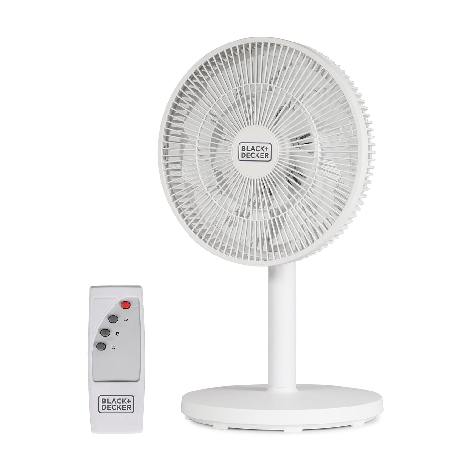 BLACK+DECKER 12-In. Oscillating Dual-Blade Table Fan with Remote (White, 12 in) cf5qh