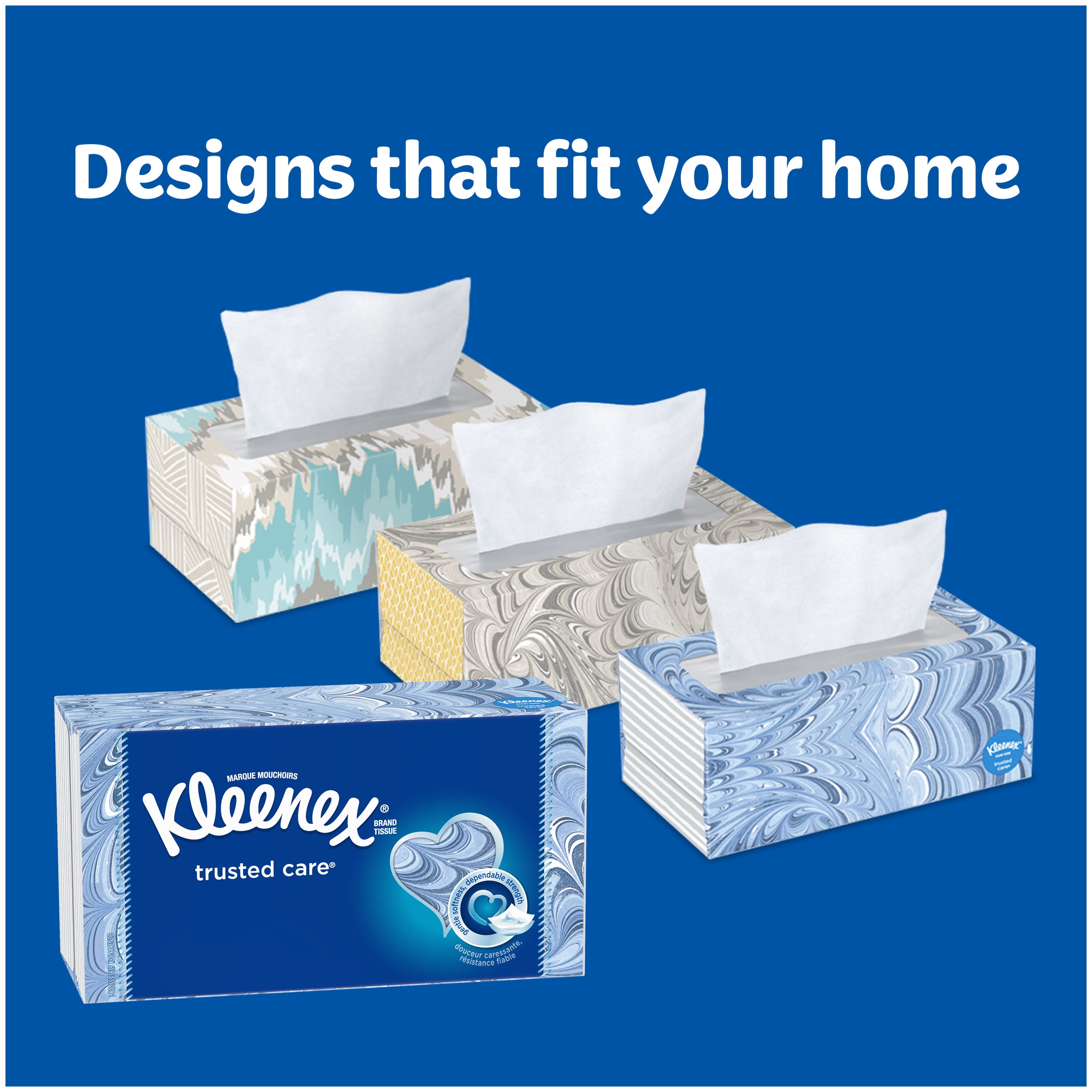 Kleenex Trusted Care Everyday Facial Tissues, 2-Ply Soft & Absorbent Paper Tissues (White, 6 Flat Boxes, 864 Total Tissues) 33nbe